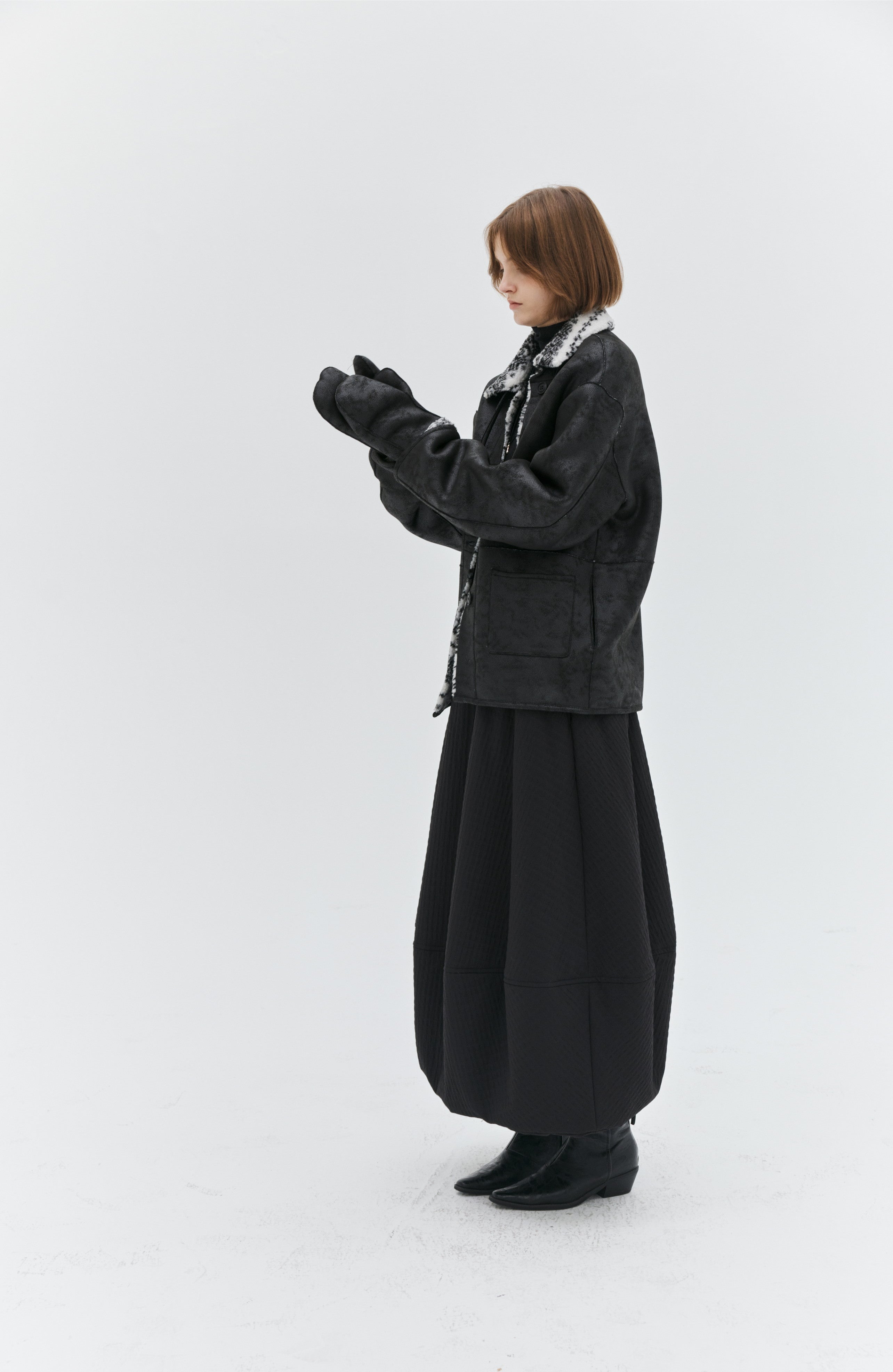 FAIR ISLE LEATHER JACKET＆GLOVE / フェアアイルレザージャケット＆手袋