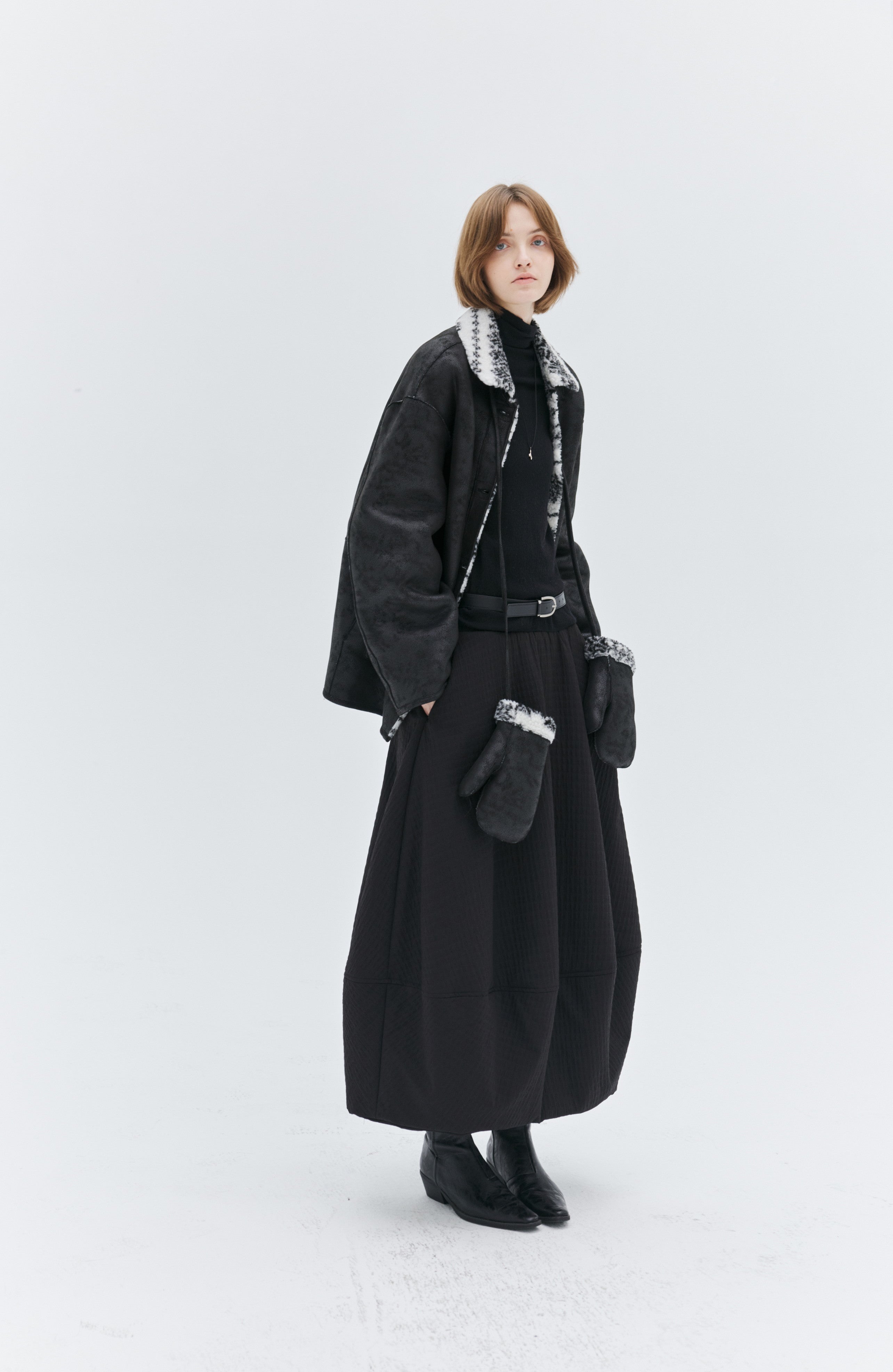 JACQUARD GRID BALLOON SKIRT / ジャガードグリッドバルーンスカート