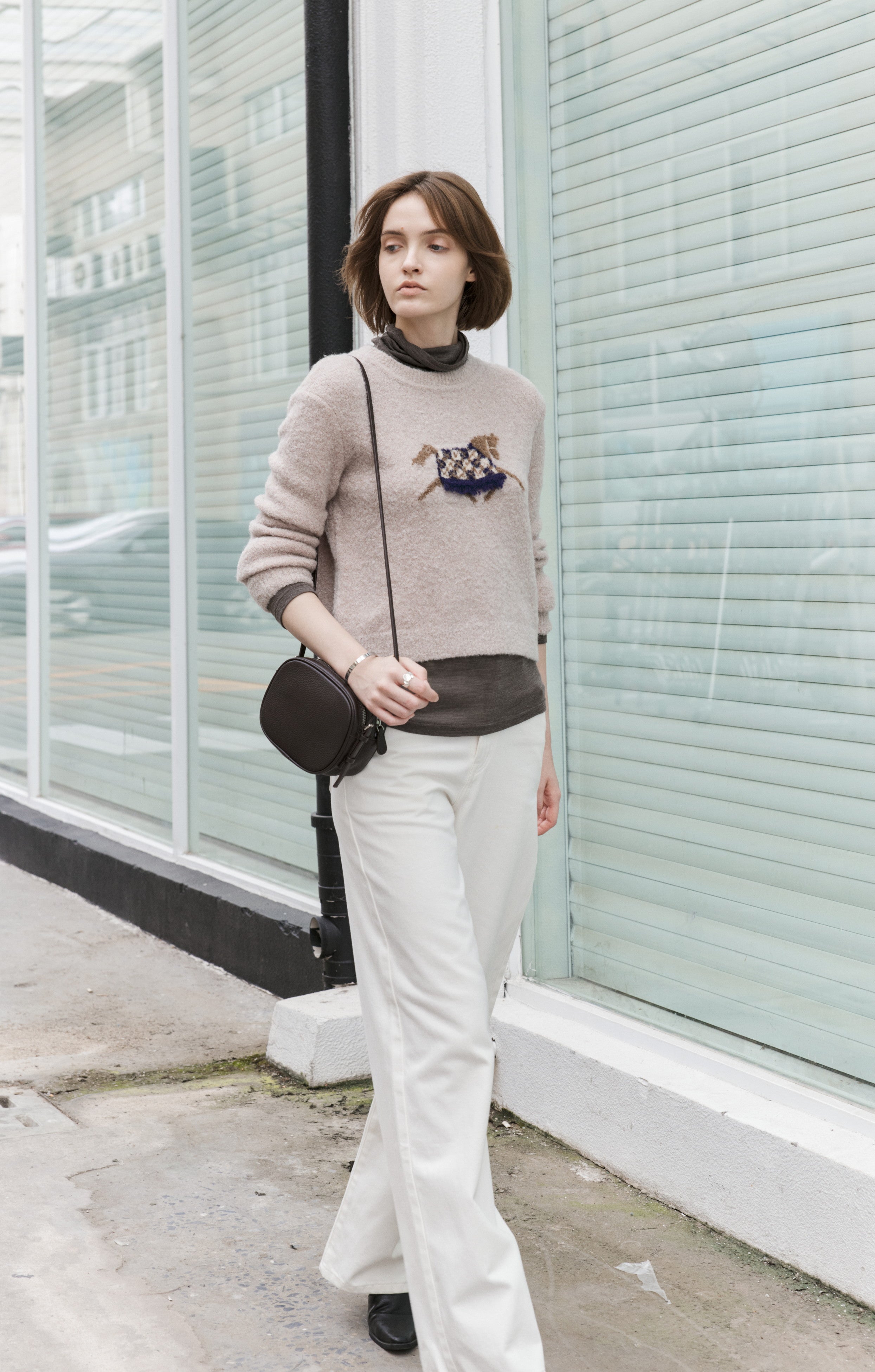 TASSEL PONY JACQUARD SWEATER / タッセルポニージャガードセーター