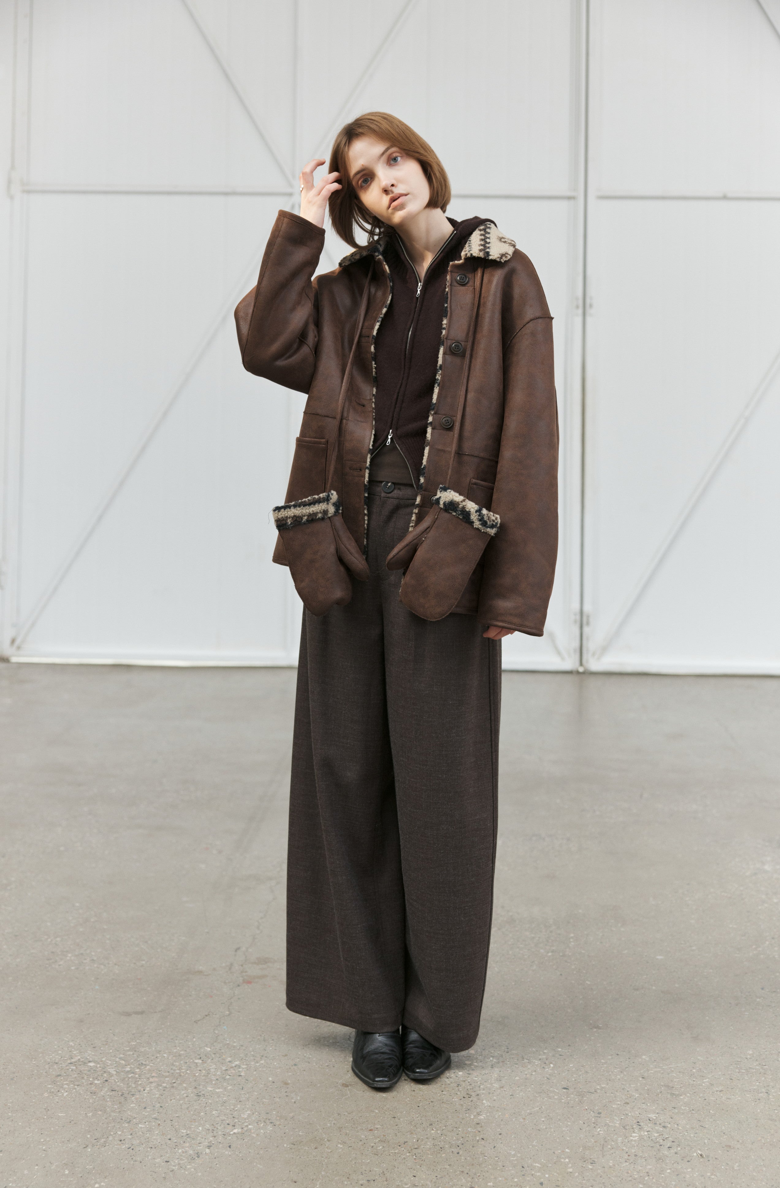 FAIR ISLE LEATHER JACKET＆GLOVE / フェアアイルレザージャケット＆手袋