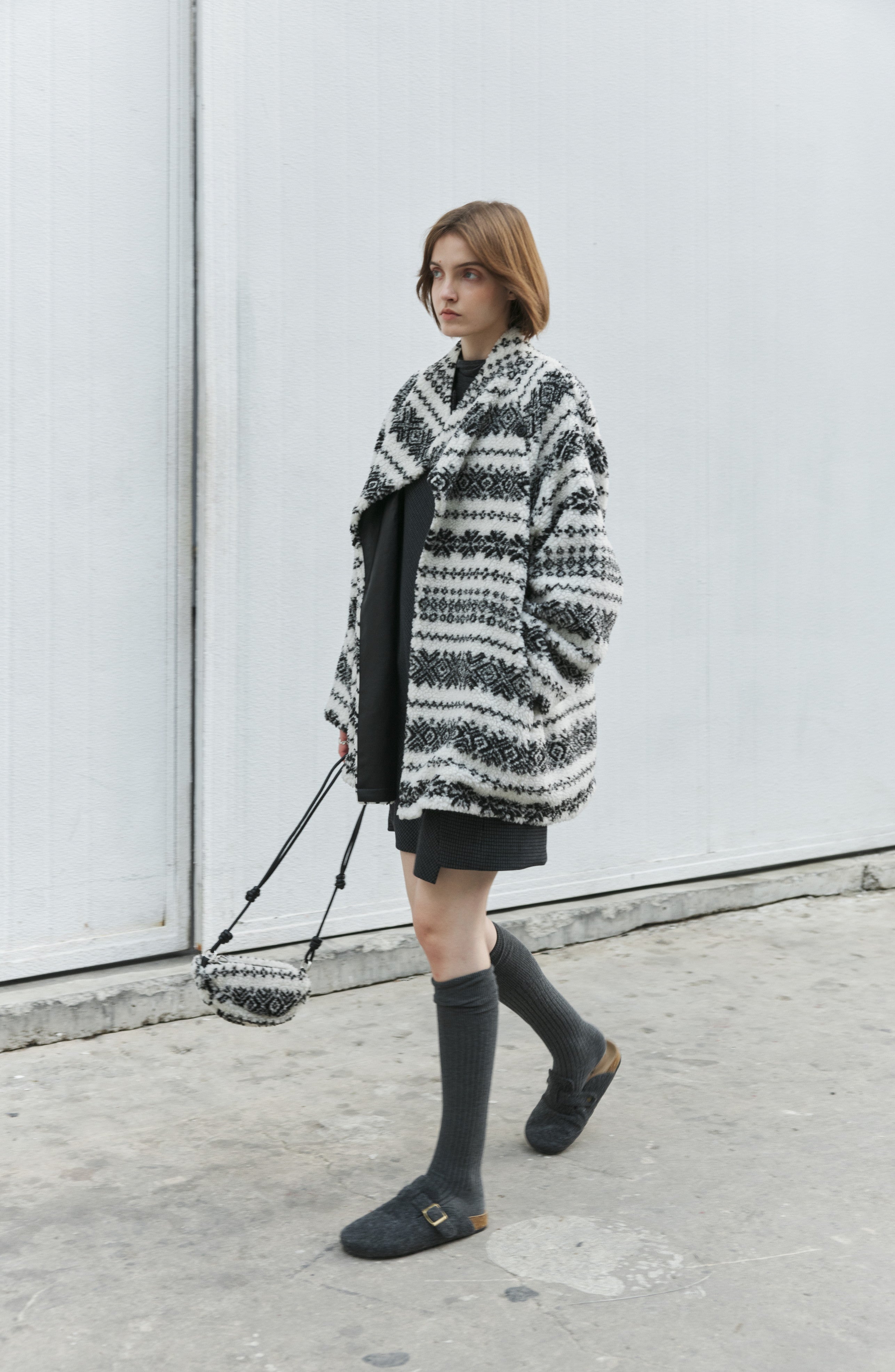 FAIR ISLE BOA BAG / フェアアイル柄ボアバック