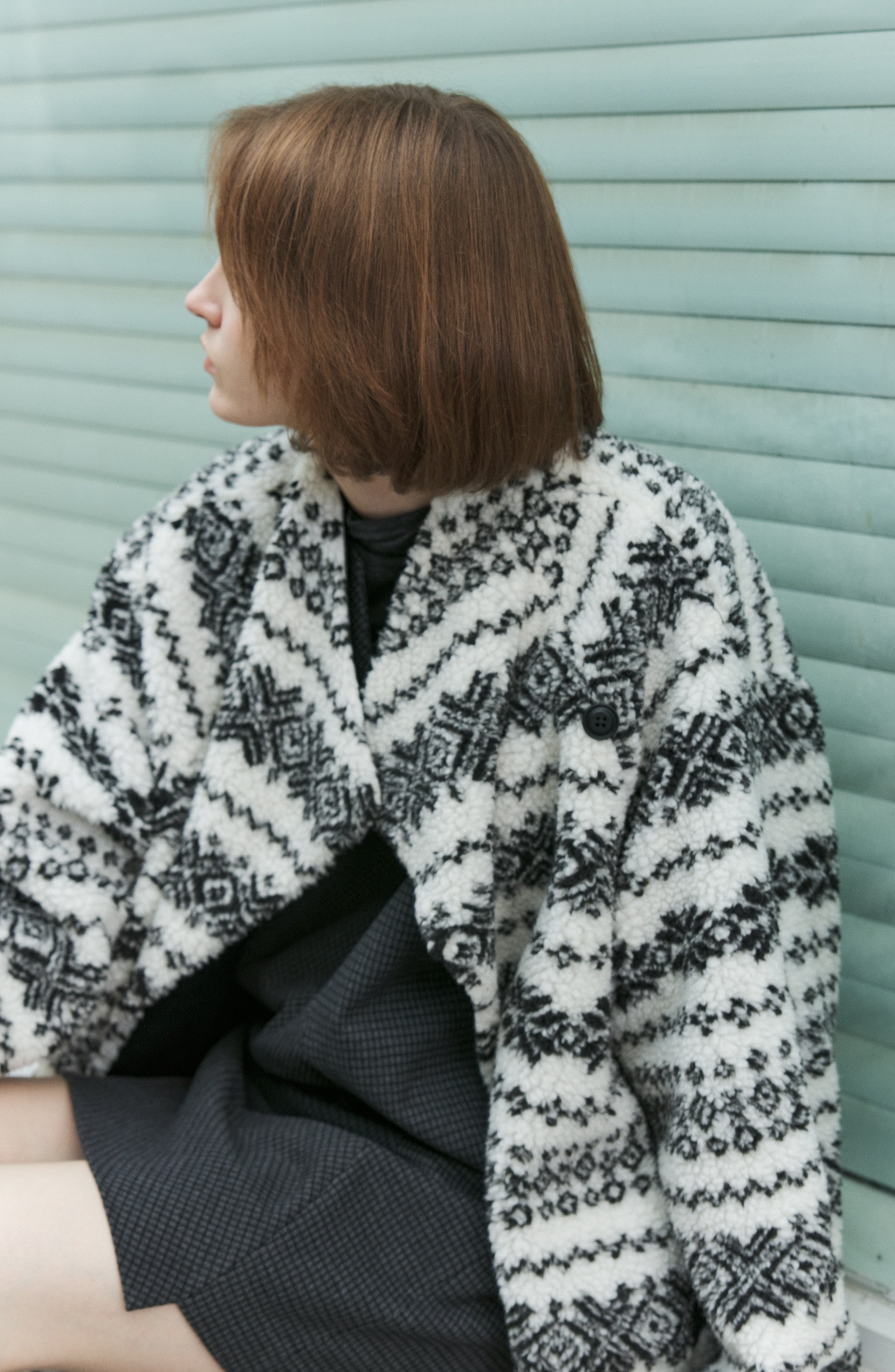 FAIR ISLE BOA BLOUSON / フェアアイル柄ボアブルゾン
