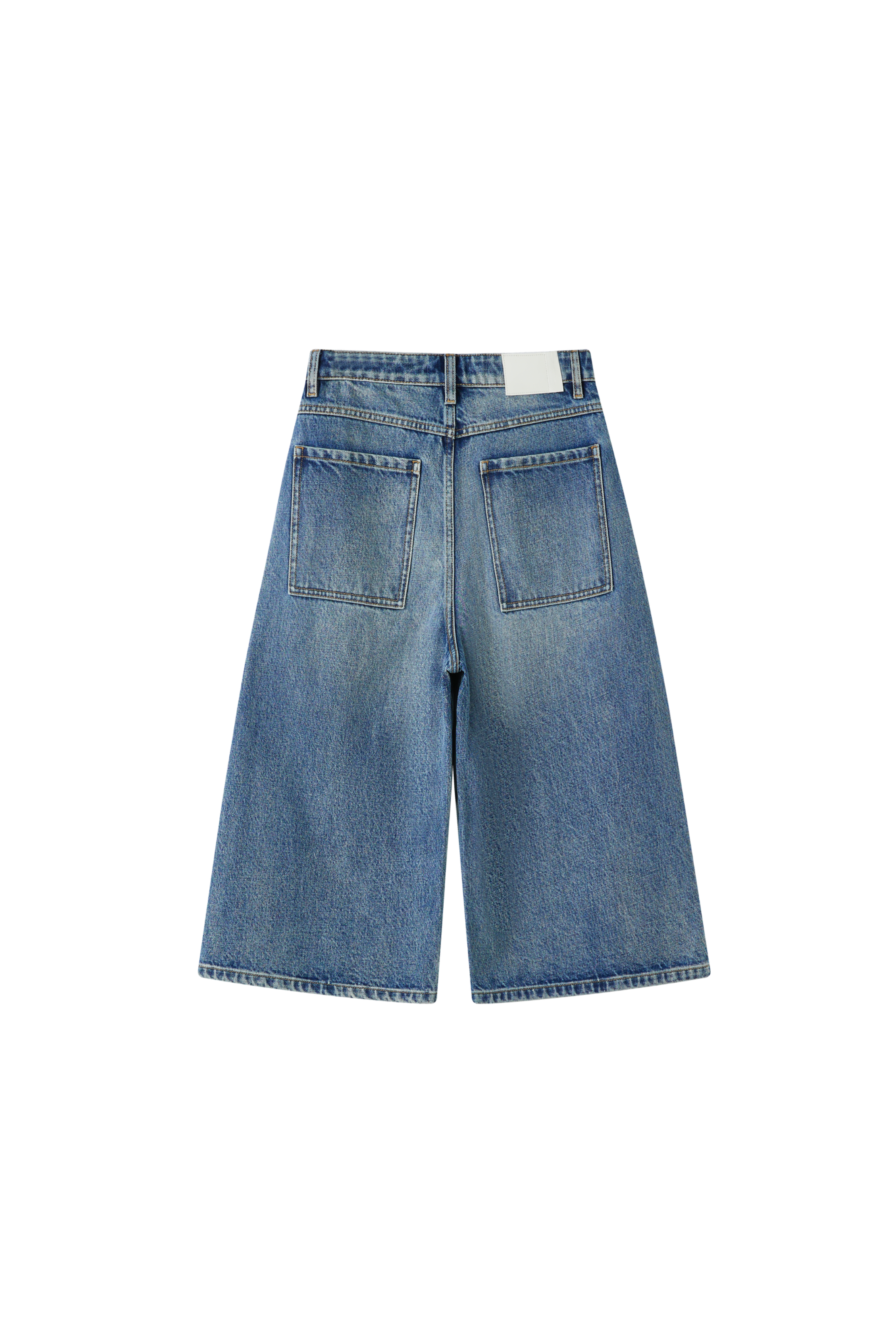 WIDE DENIM HALF PANTS