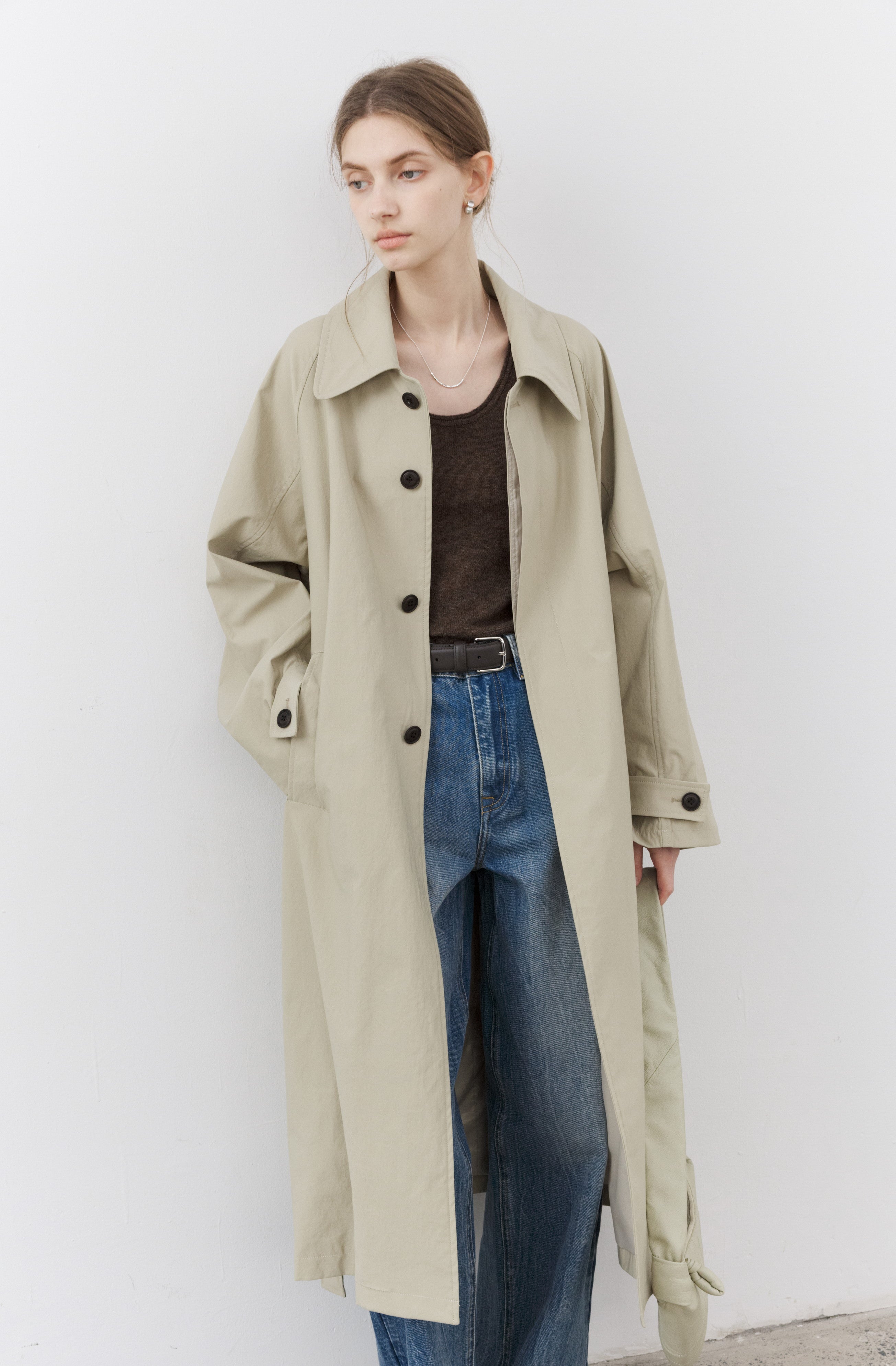 NATURAL CLASSICAL LONG TRENCH