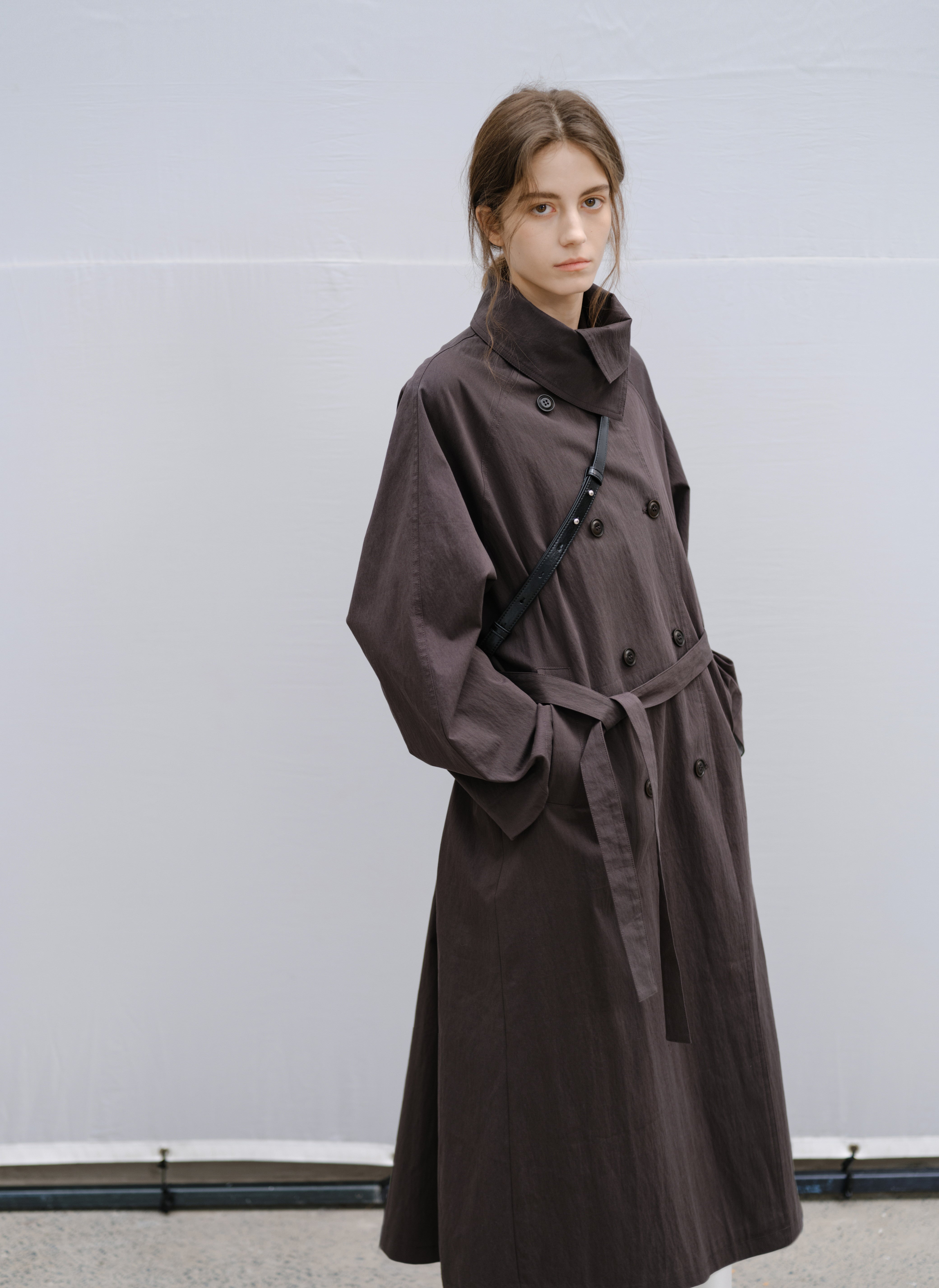 NATURAL COLOR LONG TRENCH