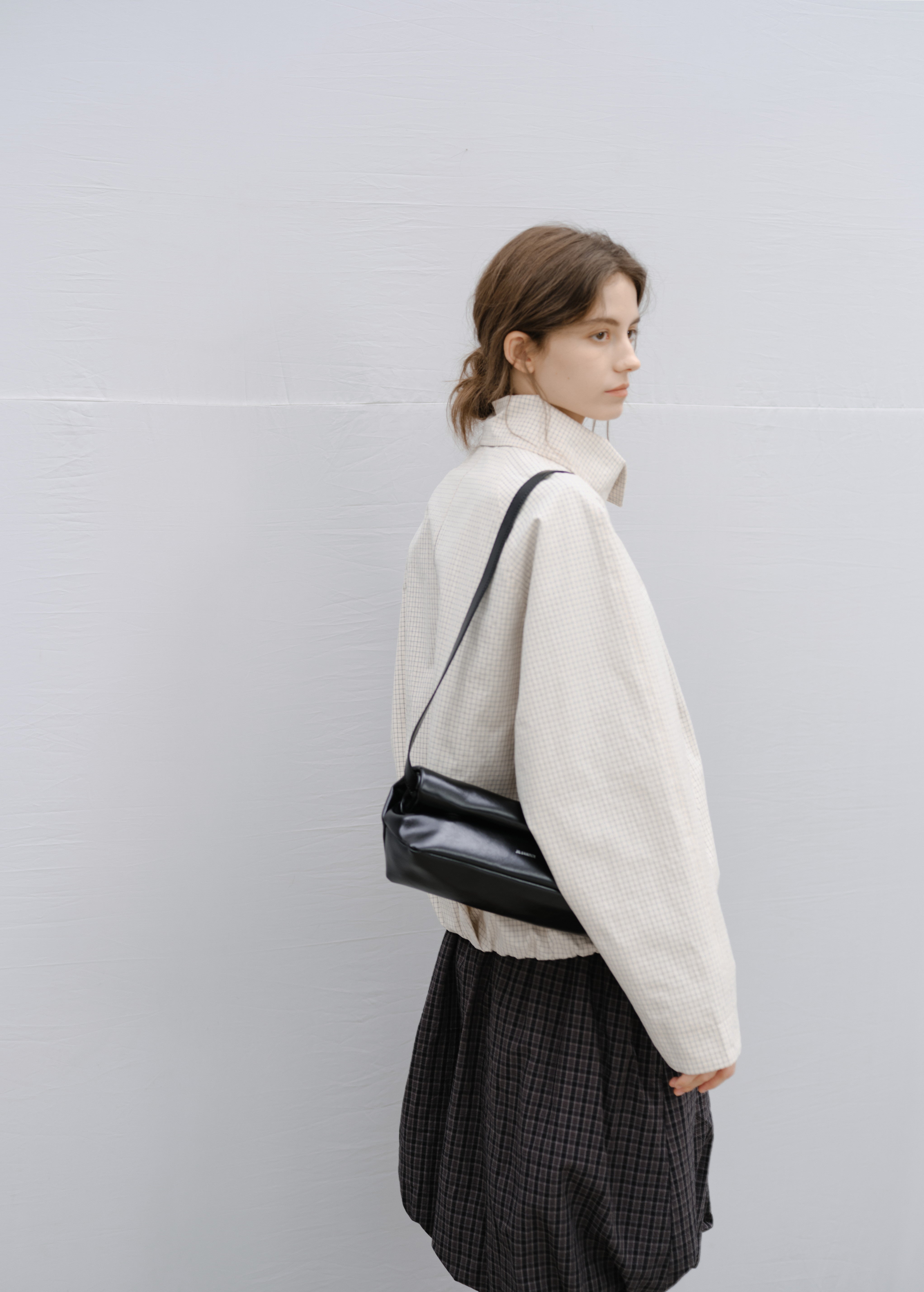 WRAP LAPEL PLAID TRENCH