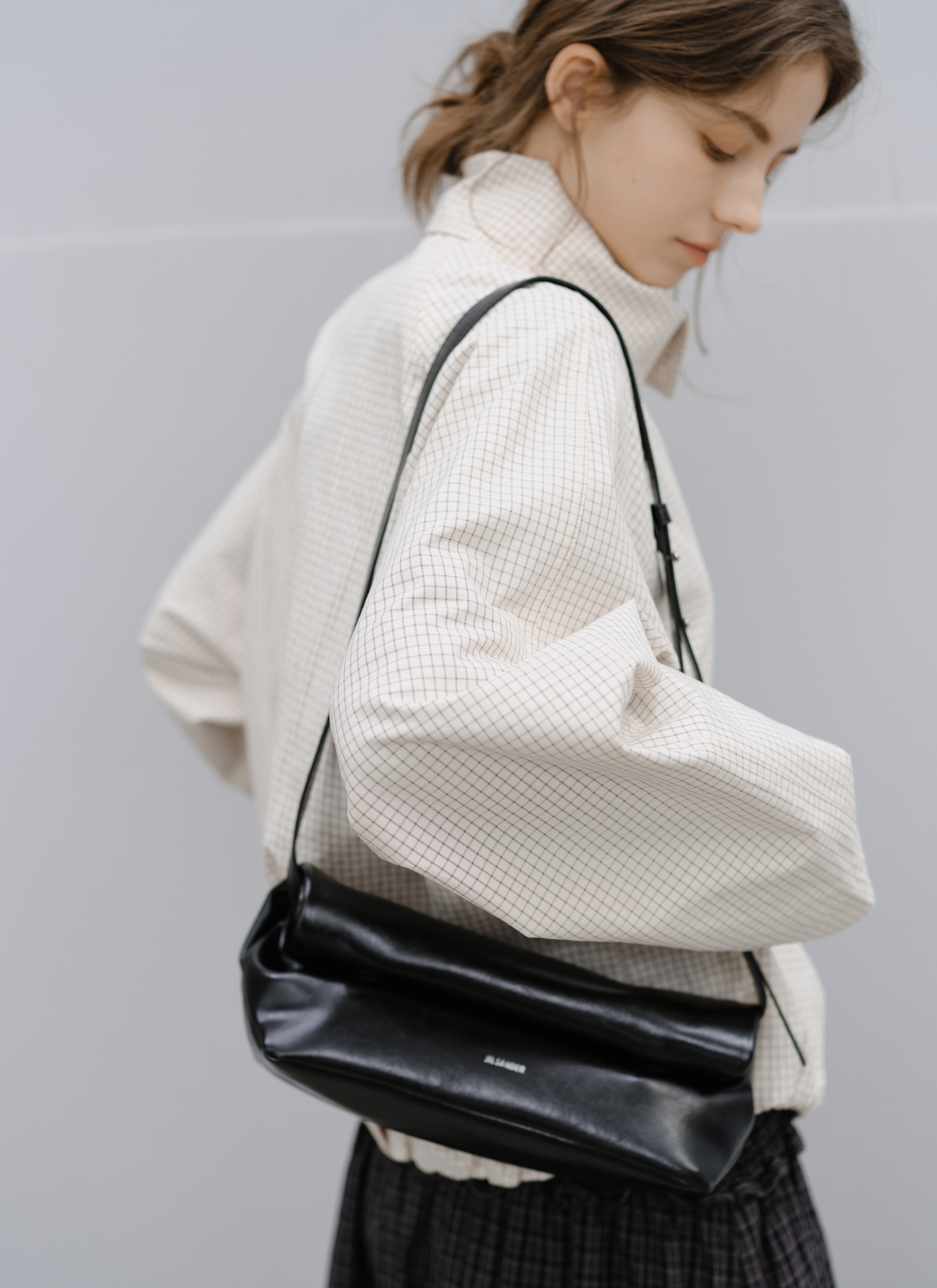 WRAP LAPEL PLAID TRENCH