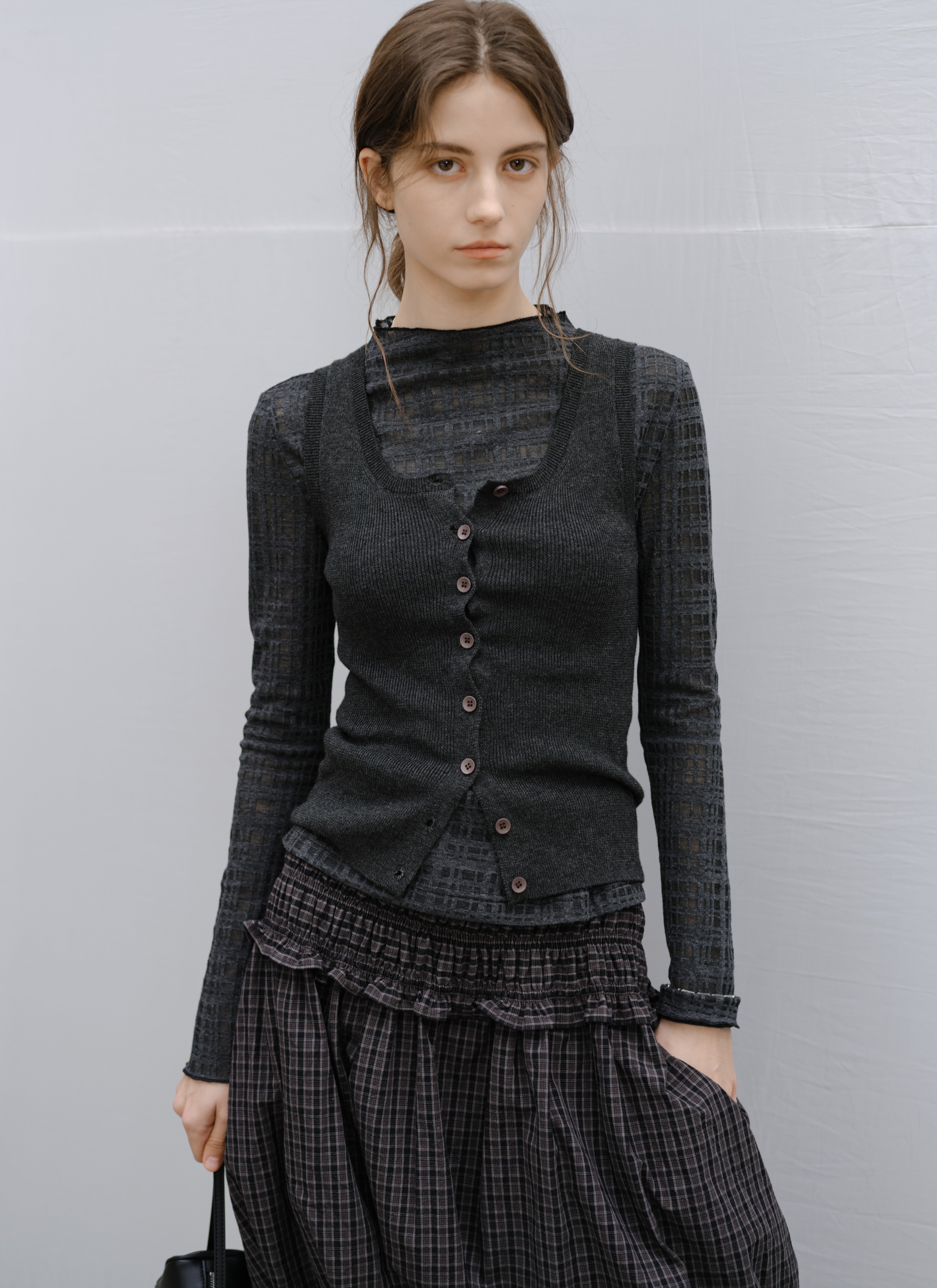 SHEER NET JACQUARD TOP