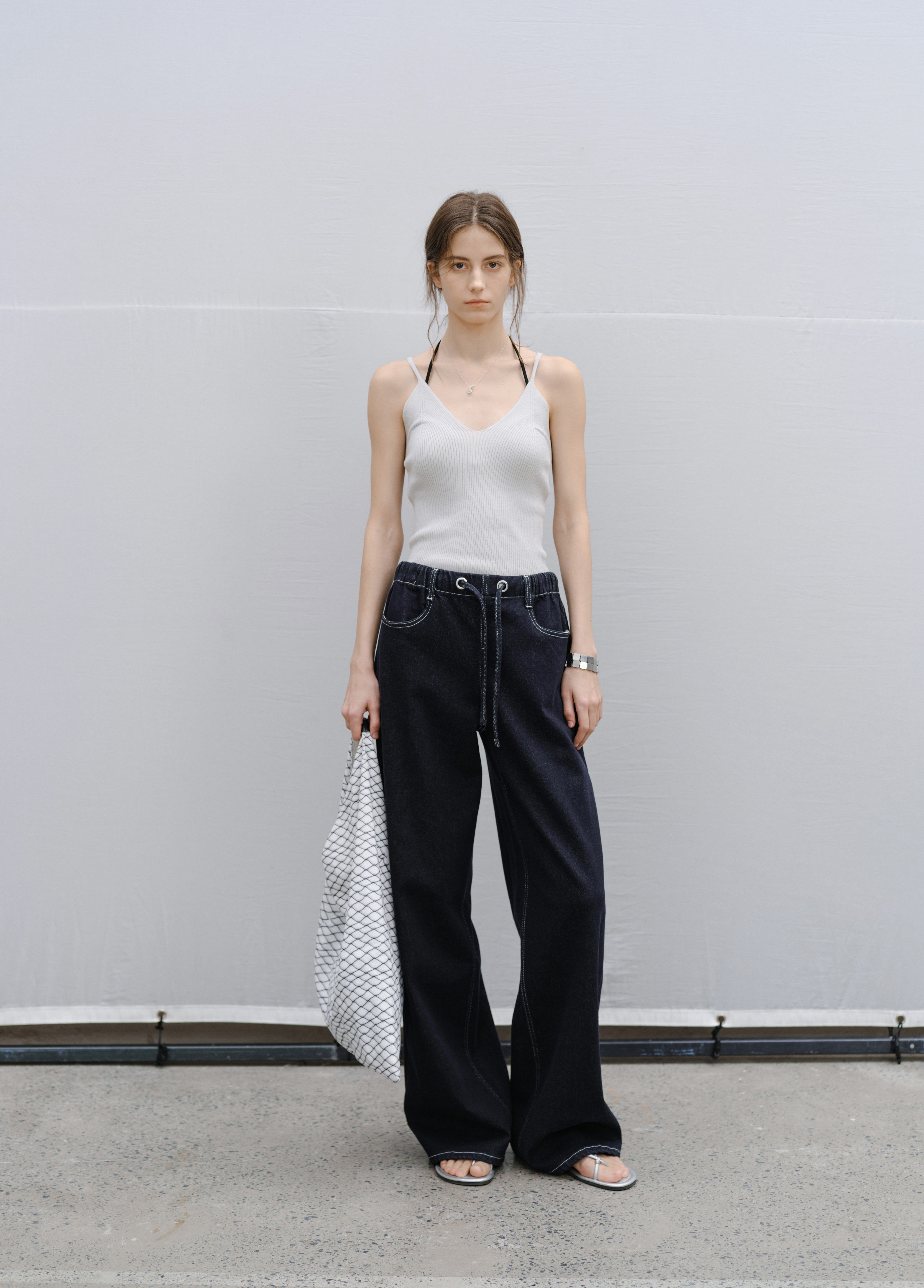 CONTRAST STITCH WIDE JEANS / コントラストステッチワイドジーンズ