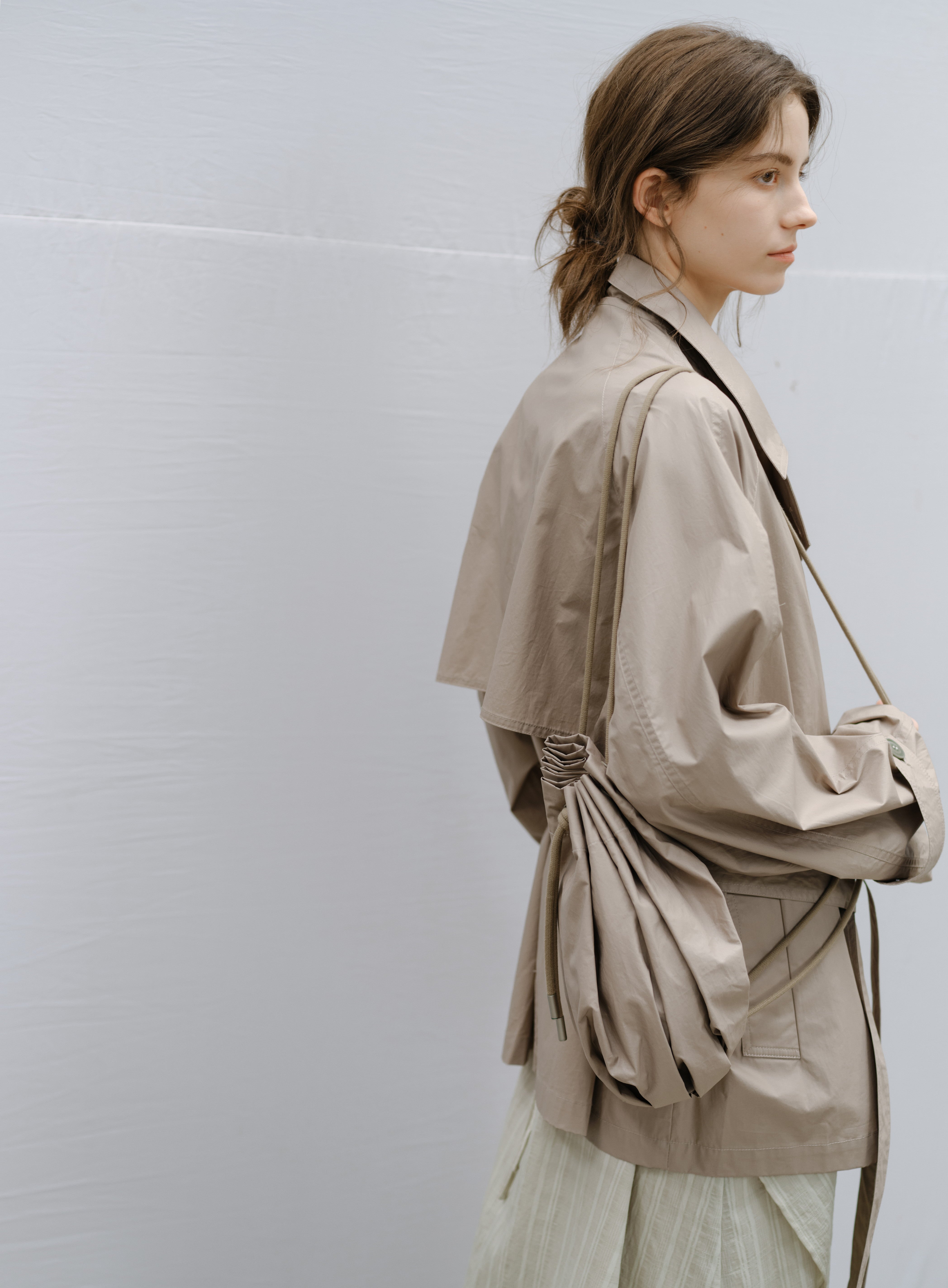 COATING TEXTURE PLEATS BAG / コーティングテクスチャープリーツバック