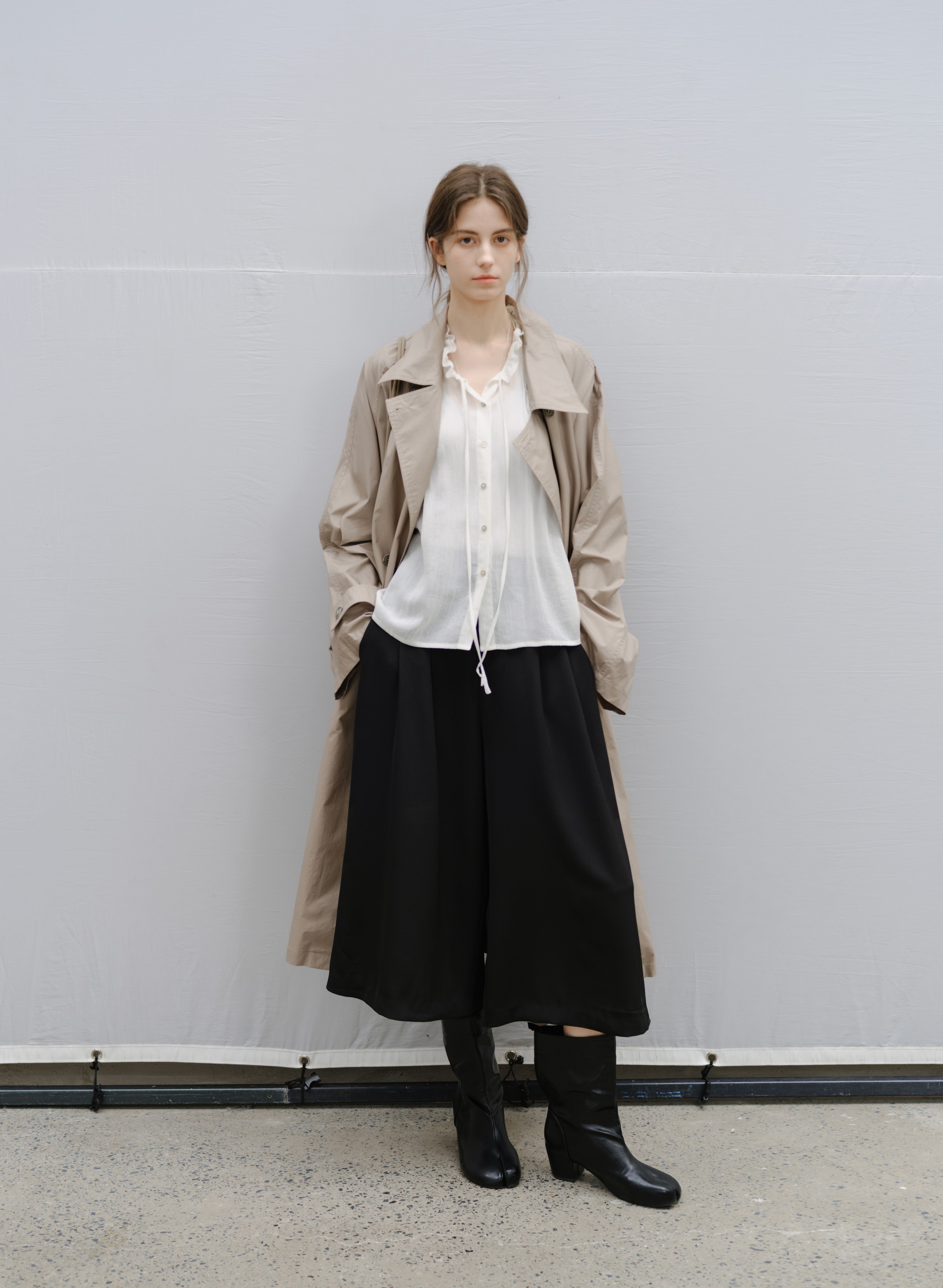 SHEER FRILL DRAPE BLOUSE / シアーフリルドレープブラウス