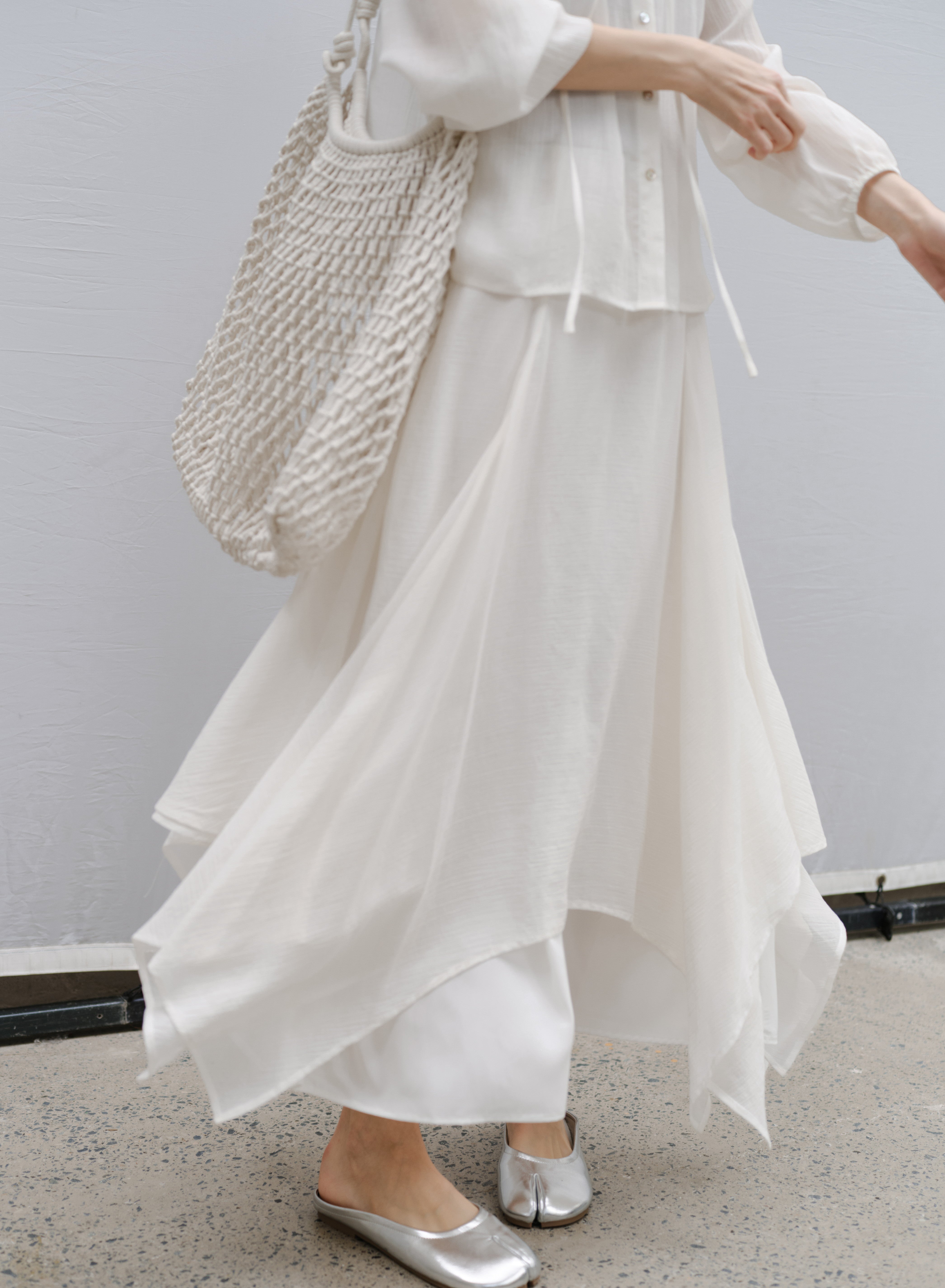 MIX FRILL CHIFFON SKIRT / 믹스 프릴 쉬폰 스커트