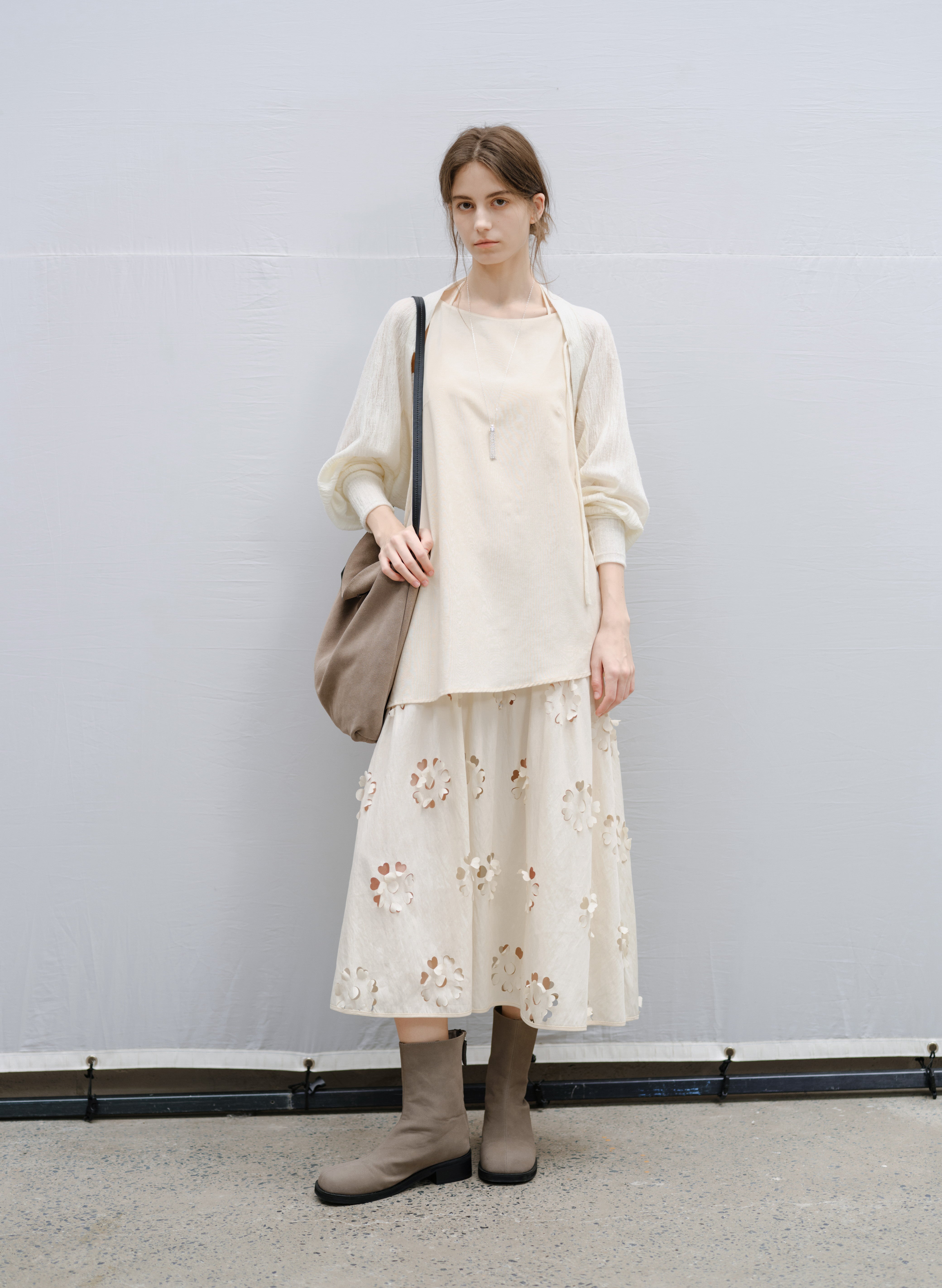 FLOWER CUT DOCKING DRESS / フラワーカットドッキングワンピース