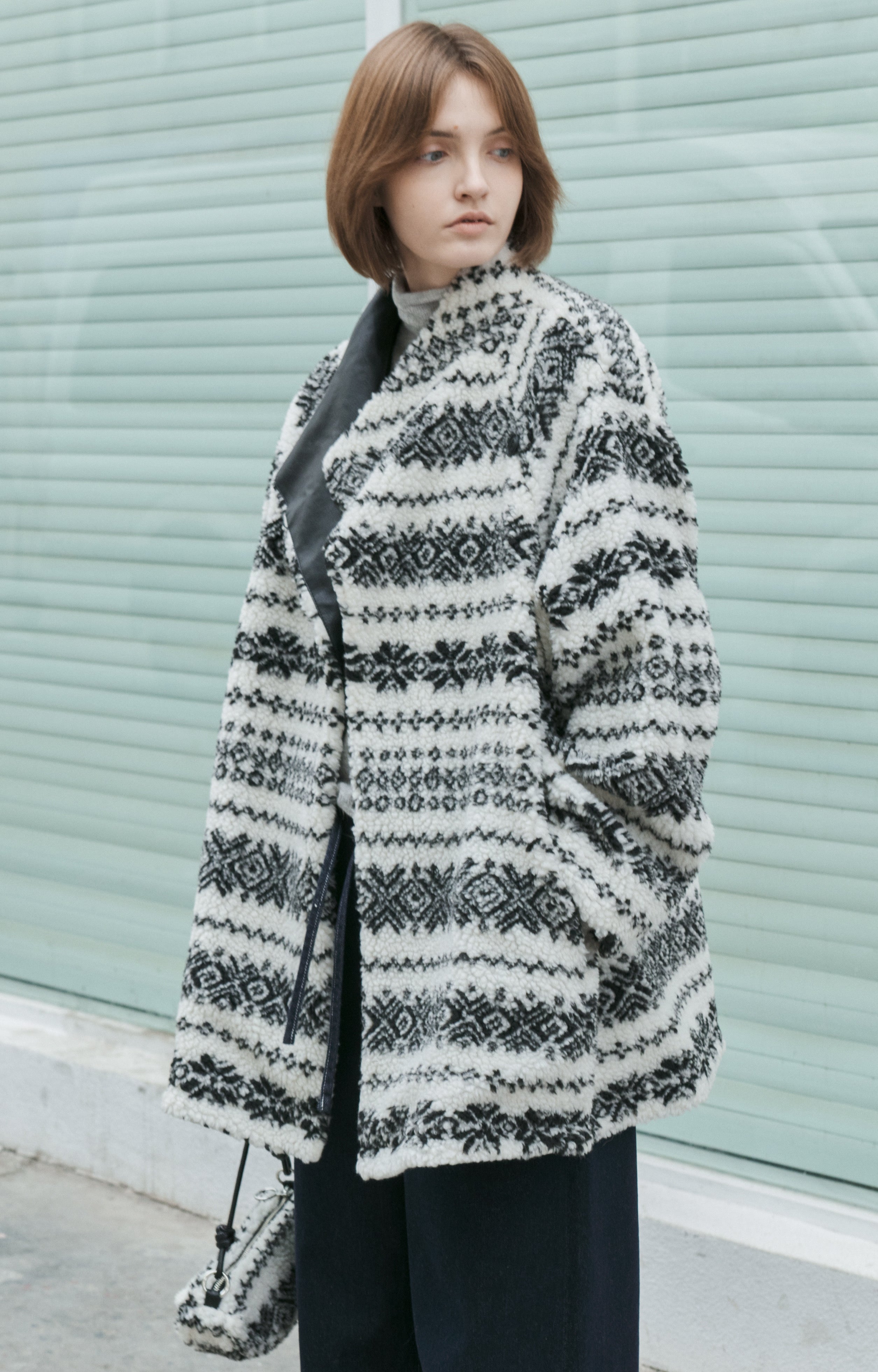 FAIR ISLE BOA BLOUSON / フェアアイル柄ボアブルゾン