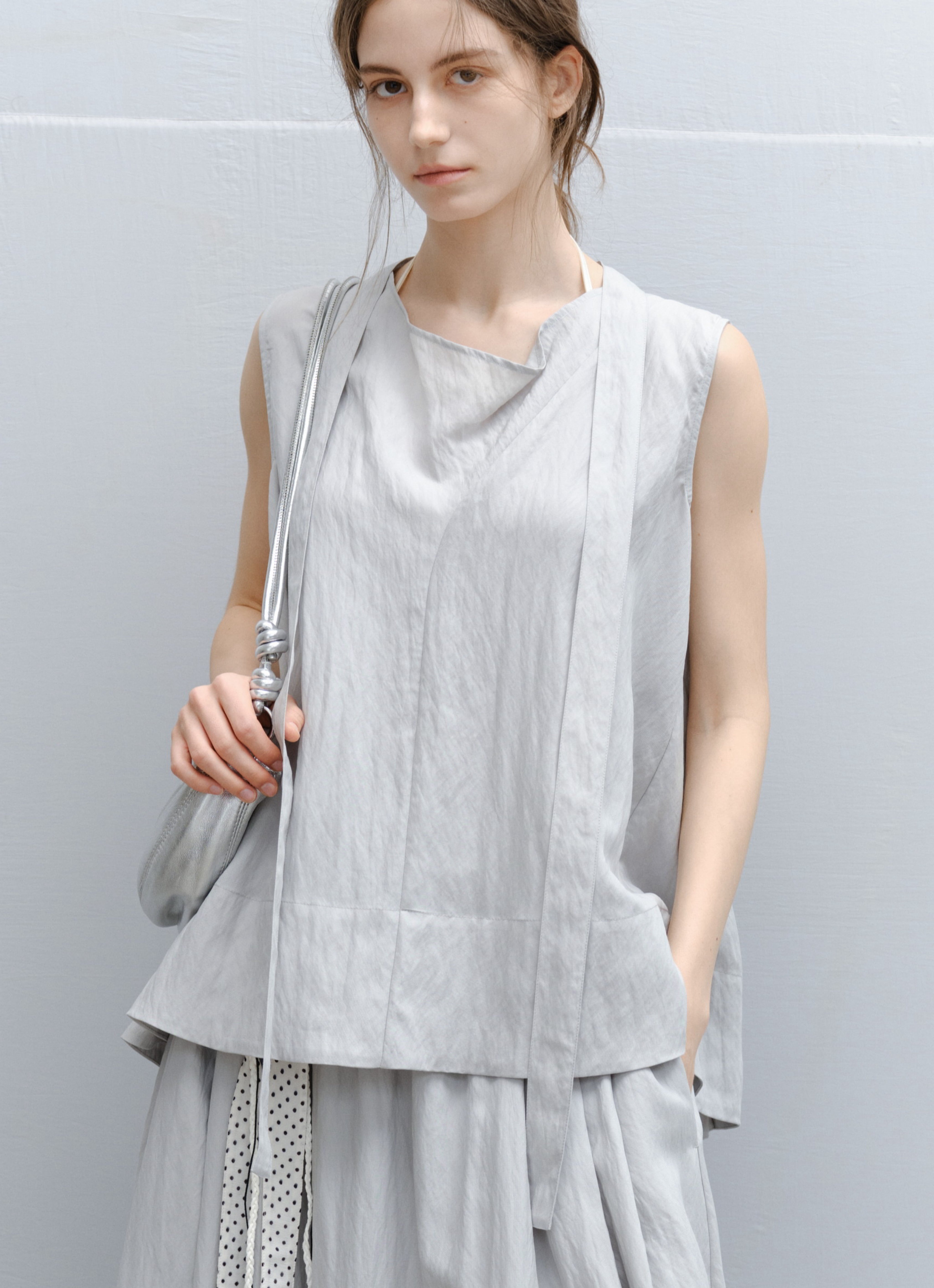 DRY CRINKLE SMOOTH BLOUSE / ドライクリンクルスムースブラウス