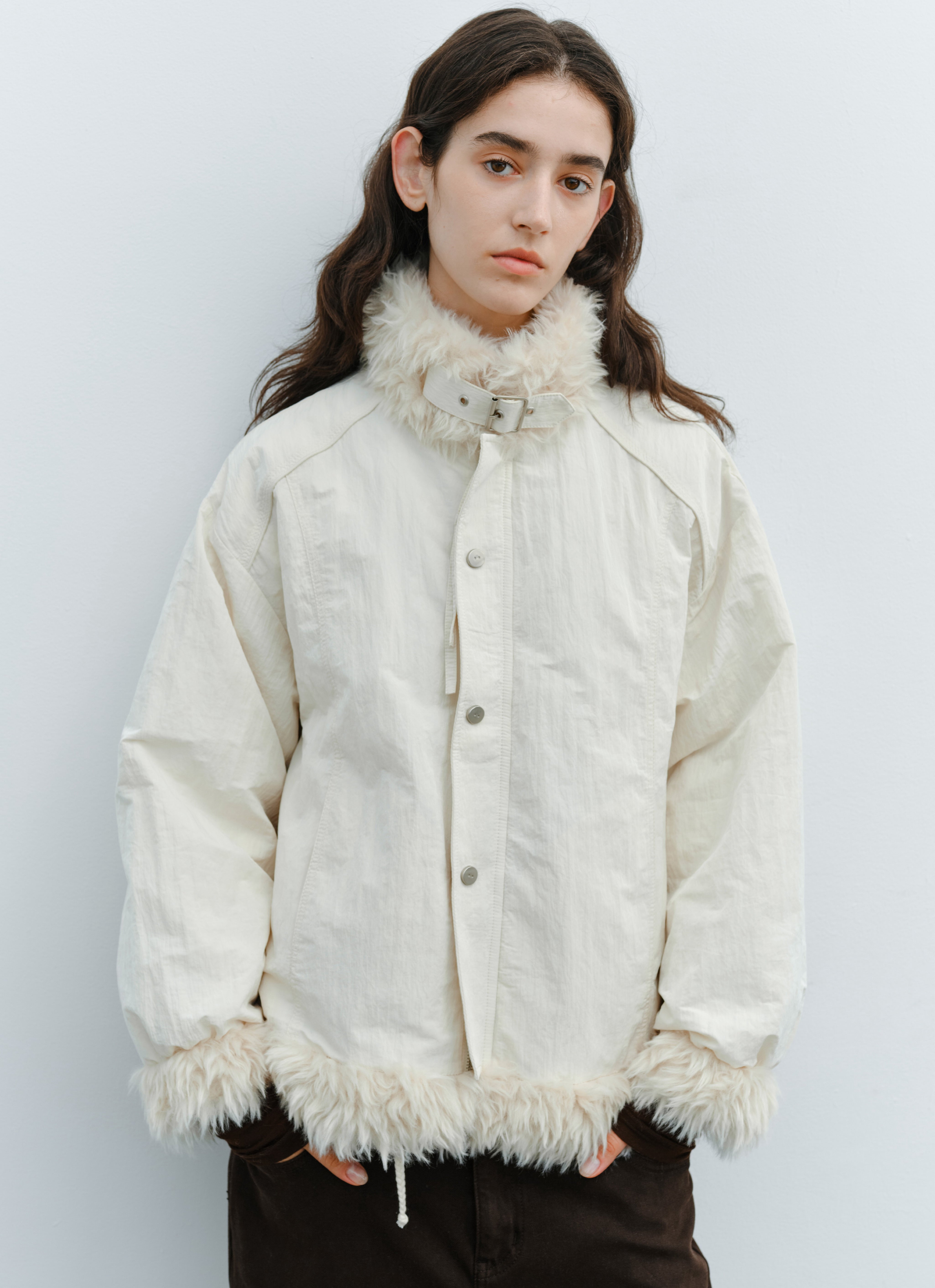FUR EDGE BELT DOWN JACKET