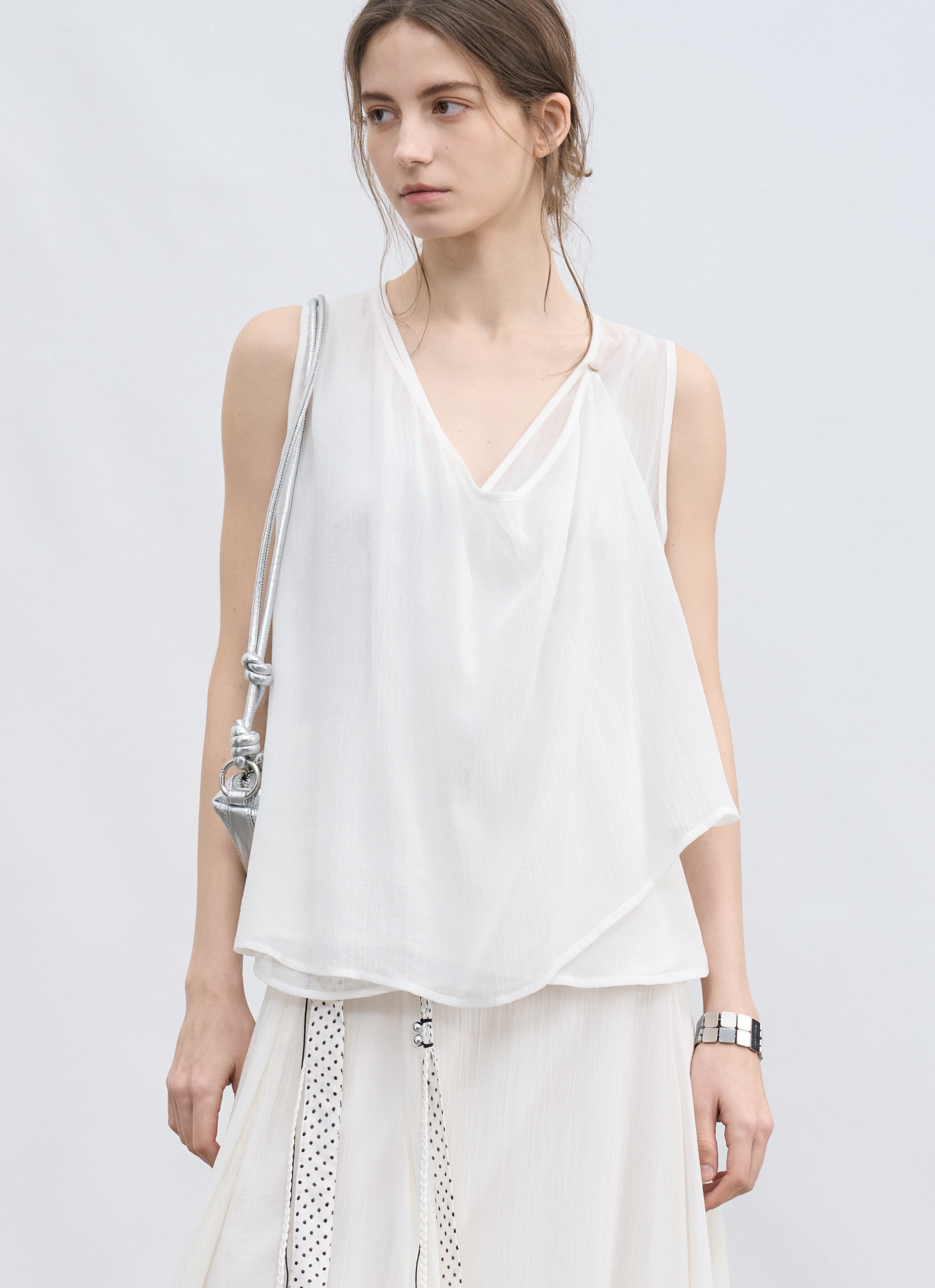 LAYER FRILL CHIFFON BLOUSE