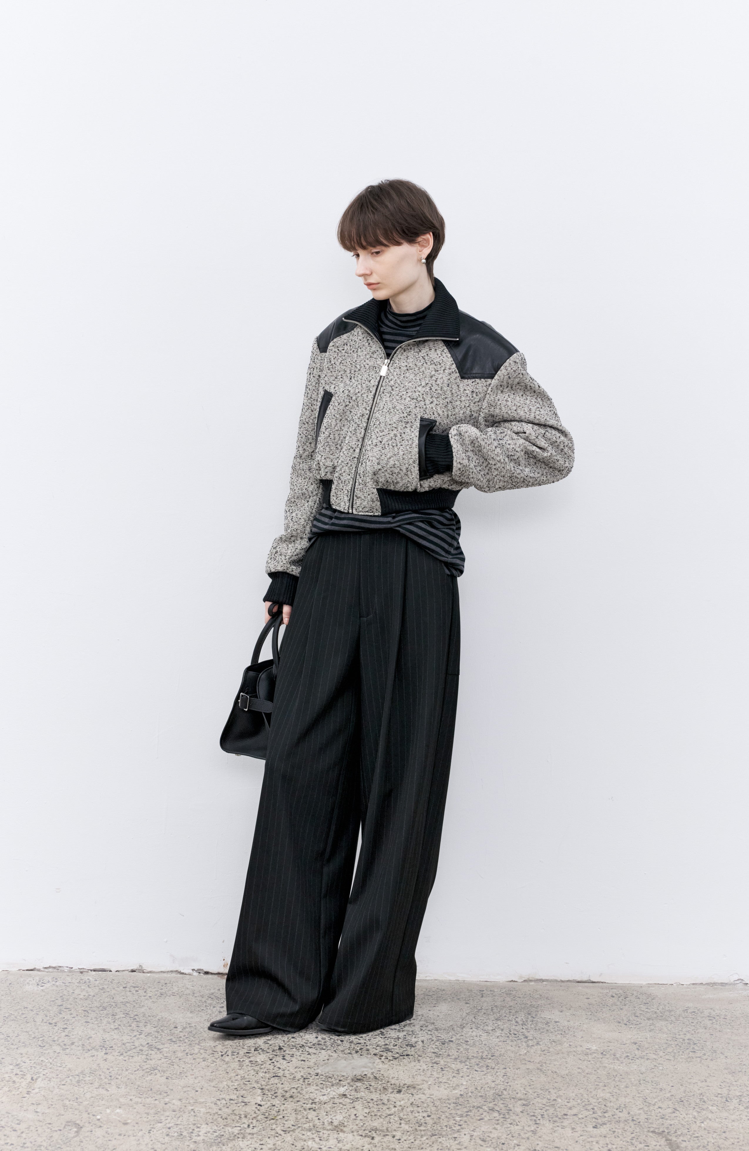 WIDE DRAPE STRIPED PANTS / ワイドドレープストライプパンツ