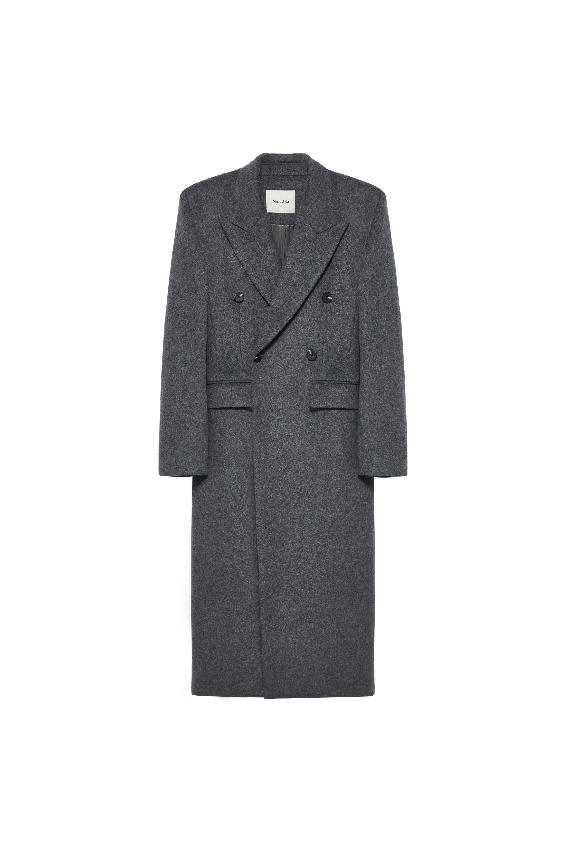 GRAY LONG PEA COAT