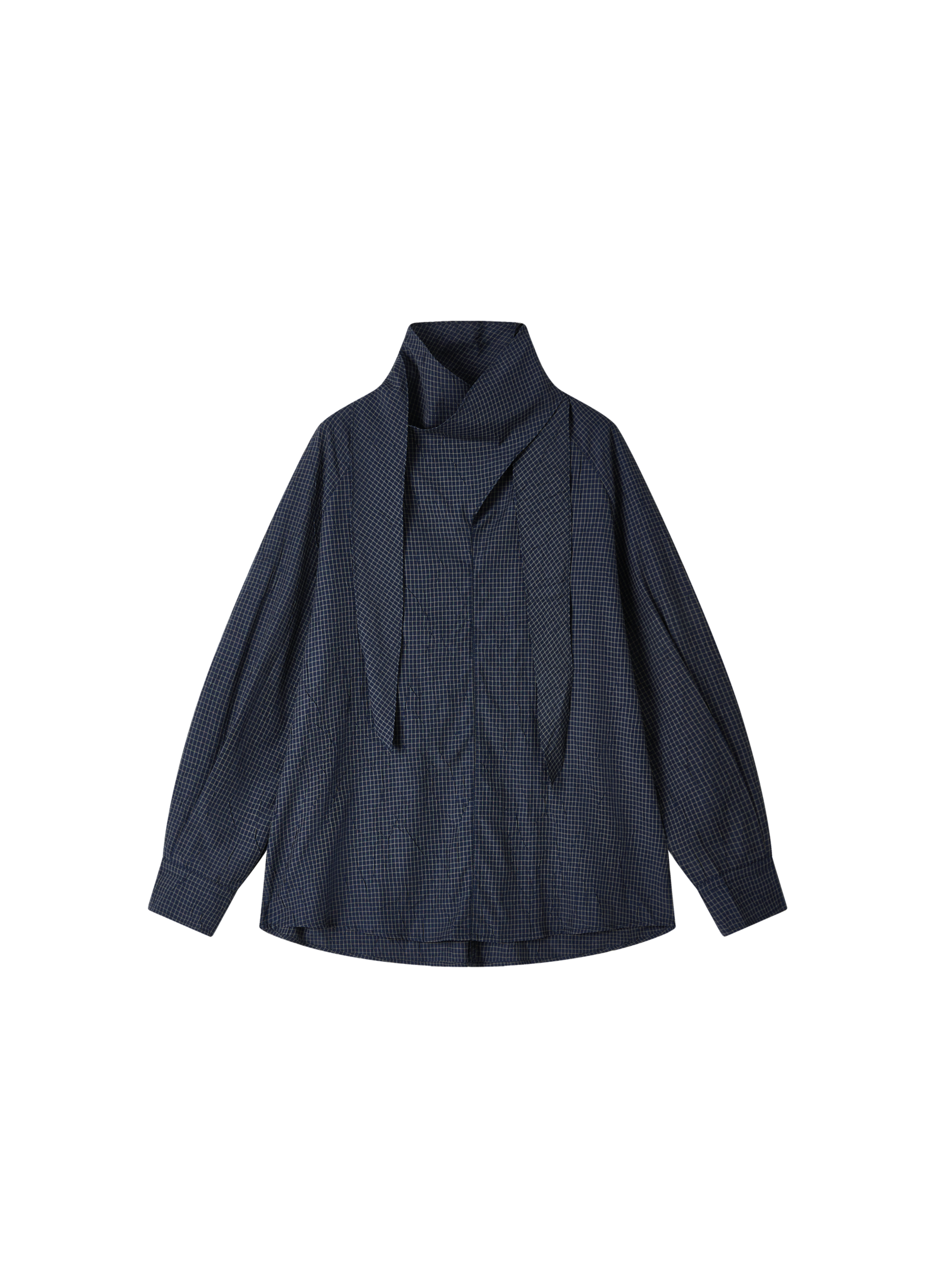 GRID CHECK SCARF SHIRT