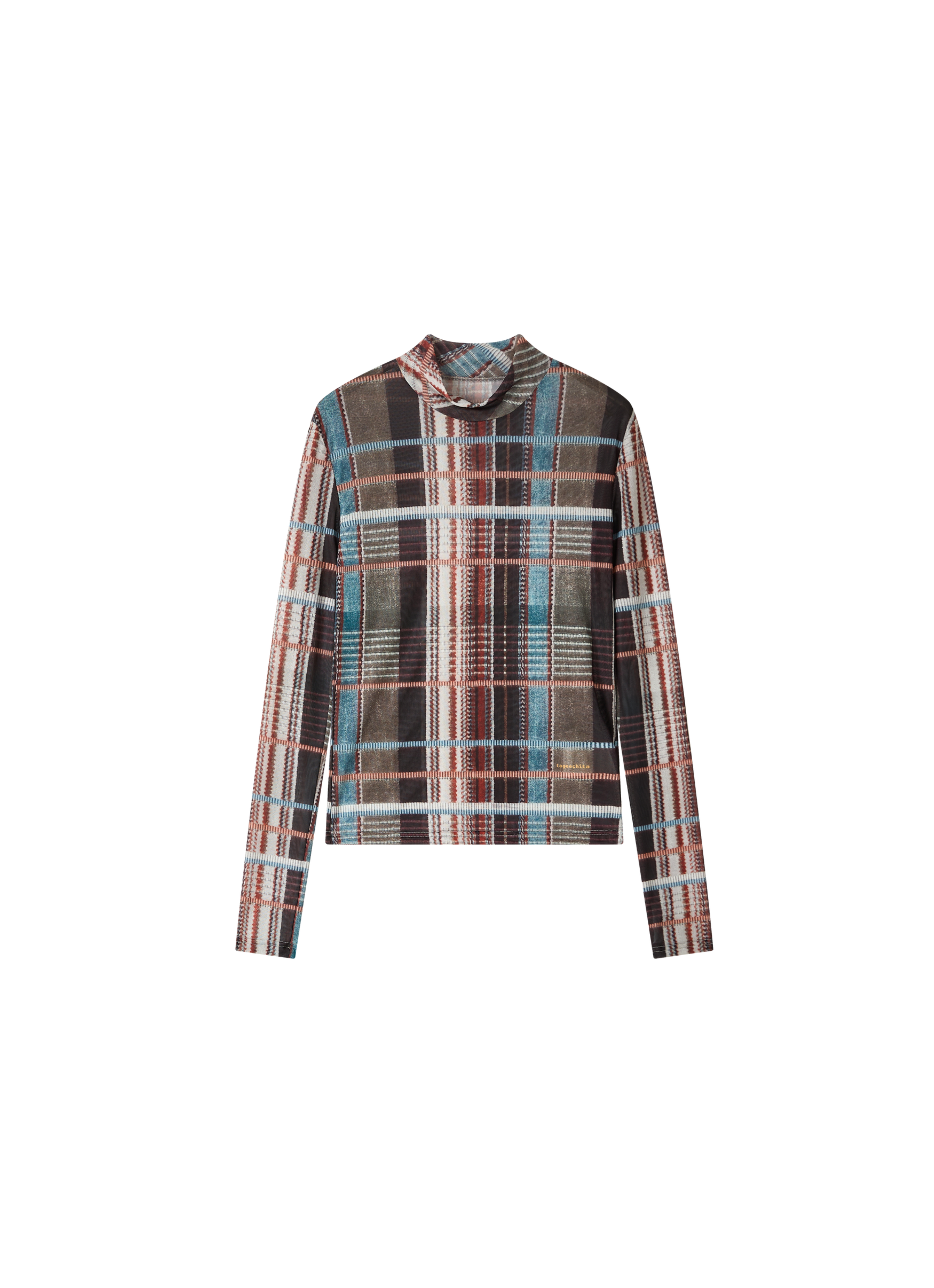 WAVE CHECK SHEER TOP