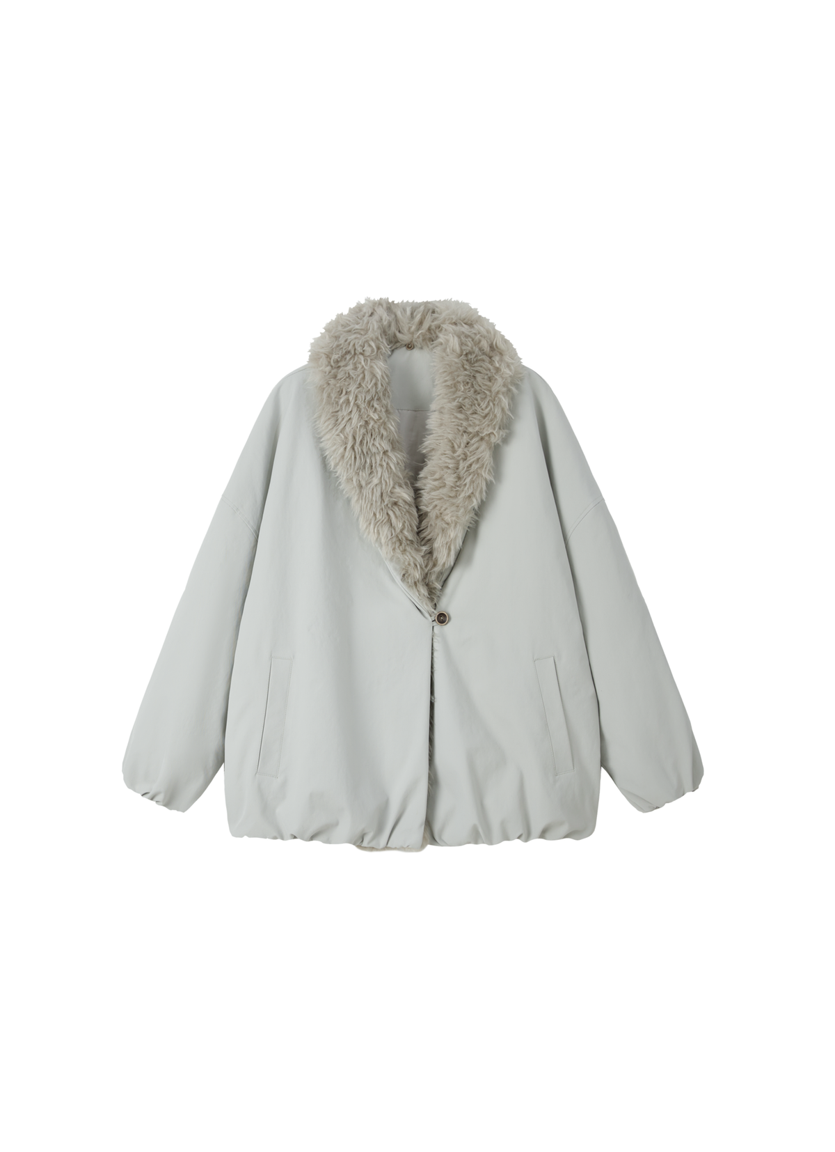 FUR LAPEL VOLUME BLOUSON