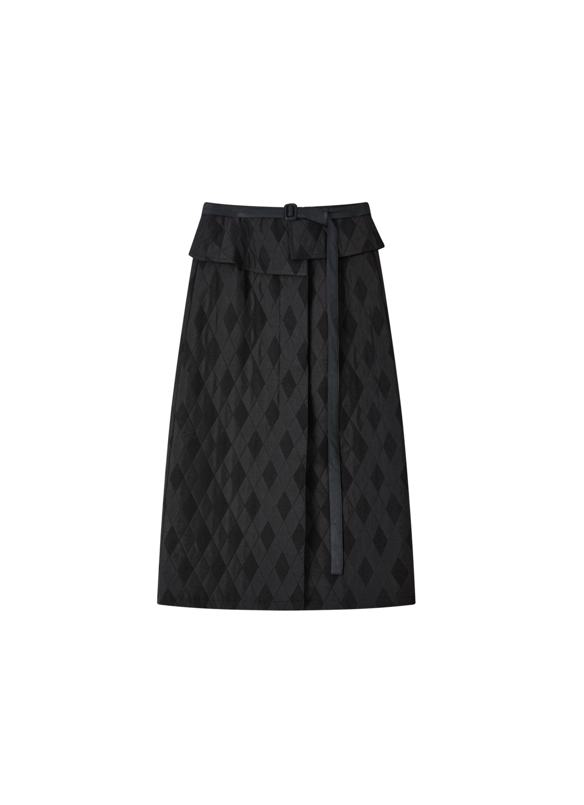 DIAMOND QUILTING SLIT SKIRT