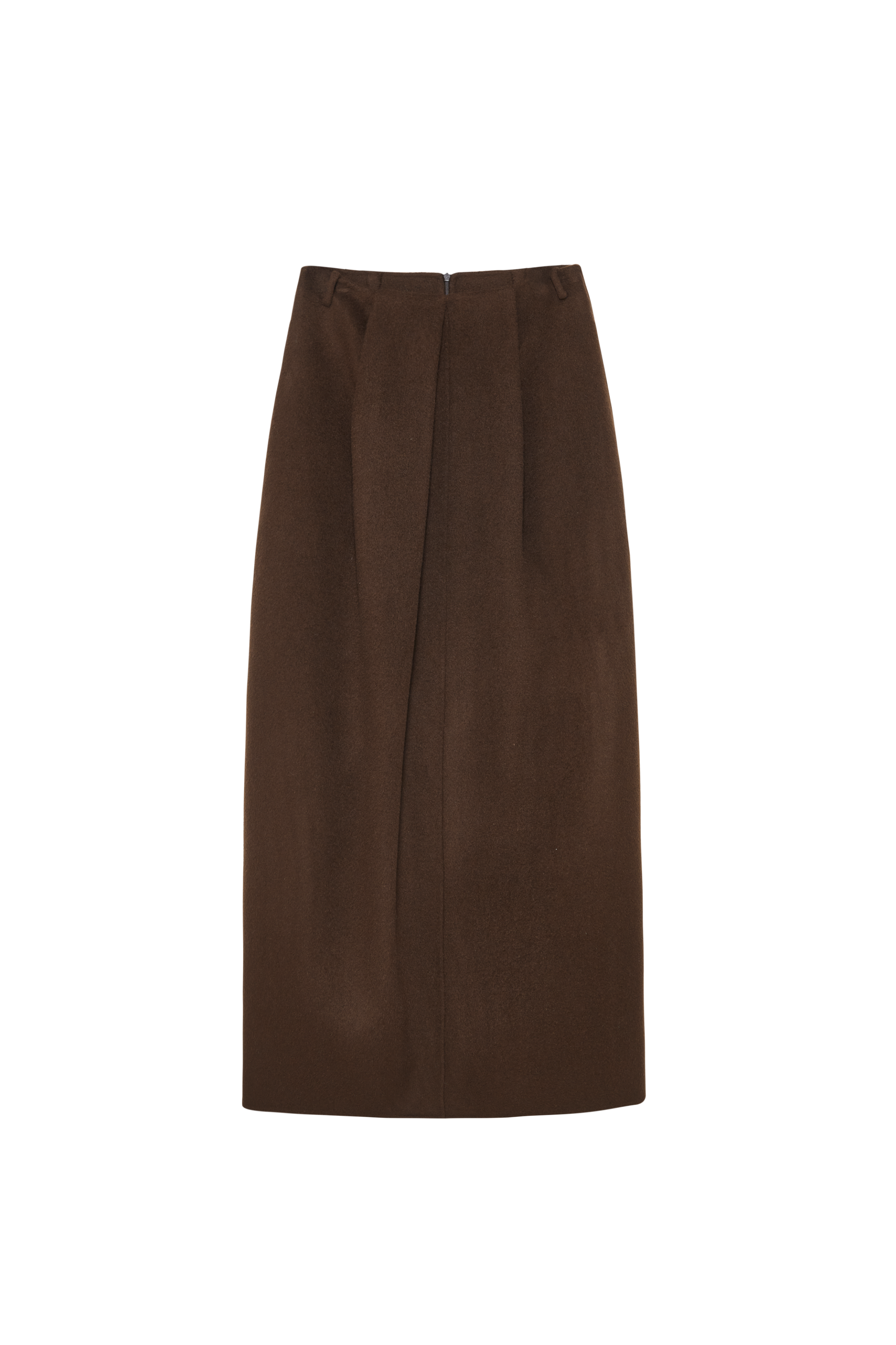 PUFF PLEATED WOOL SKIRT