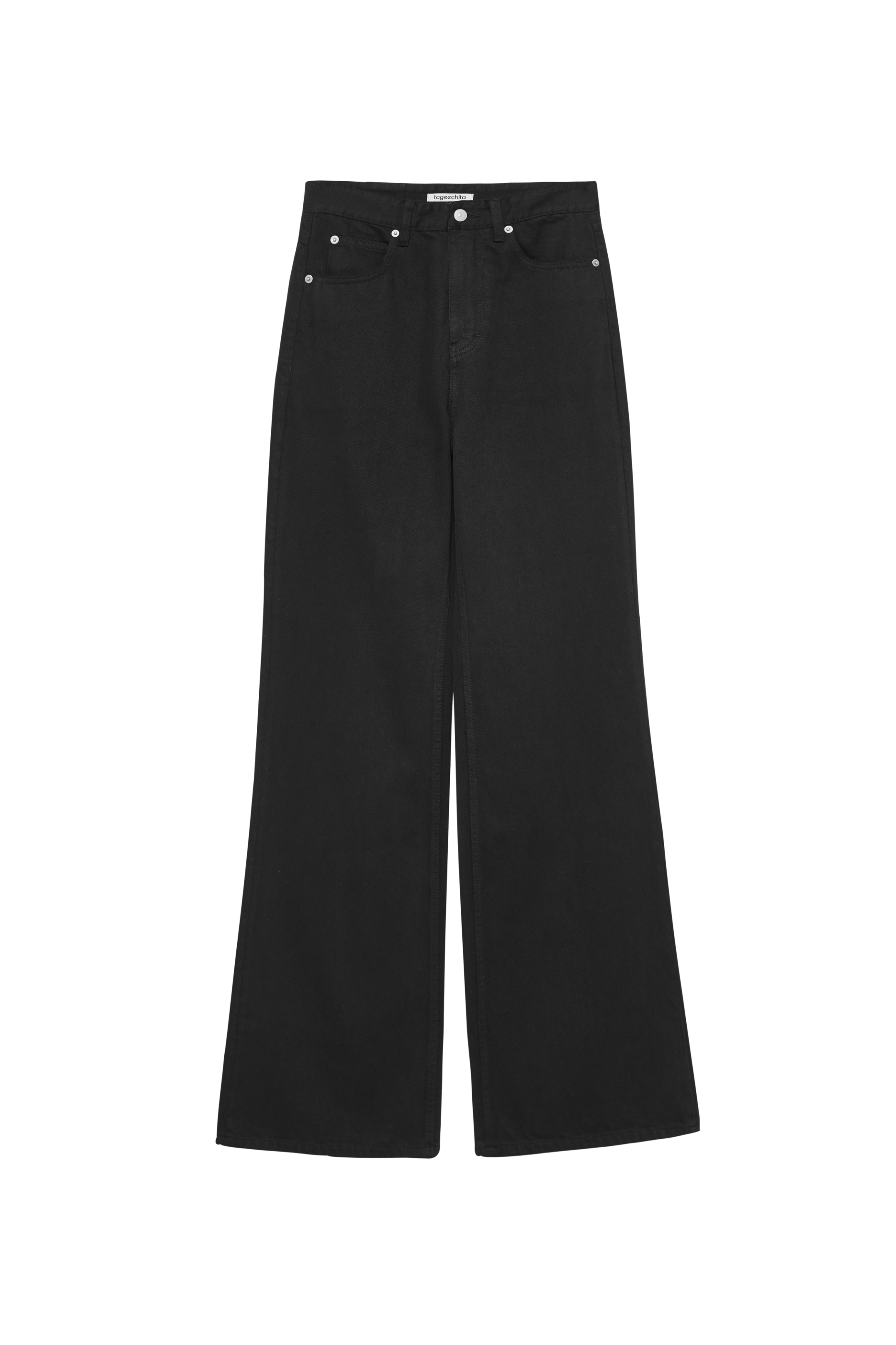 WASHED BLACK FLARE JEANS