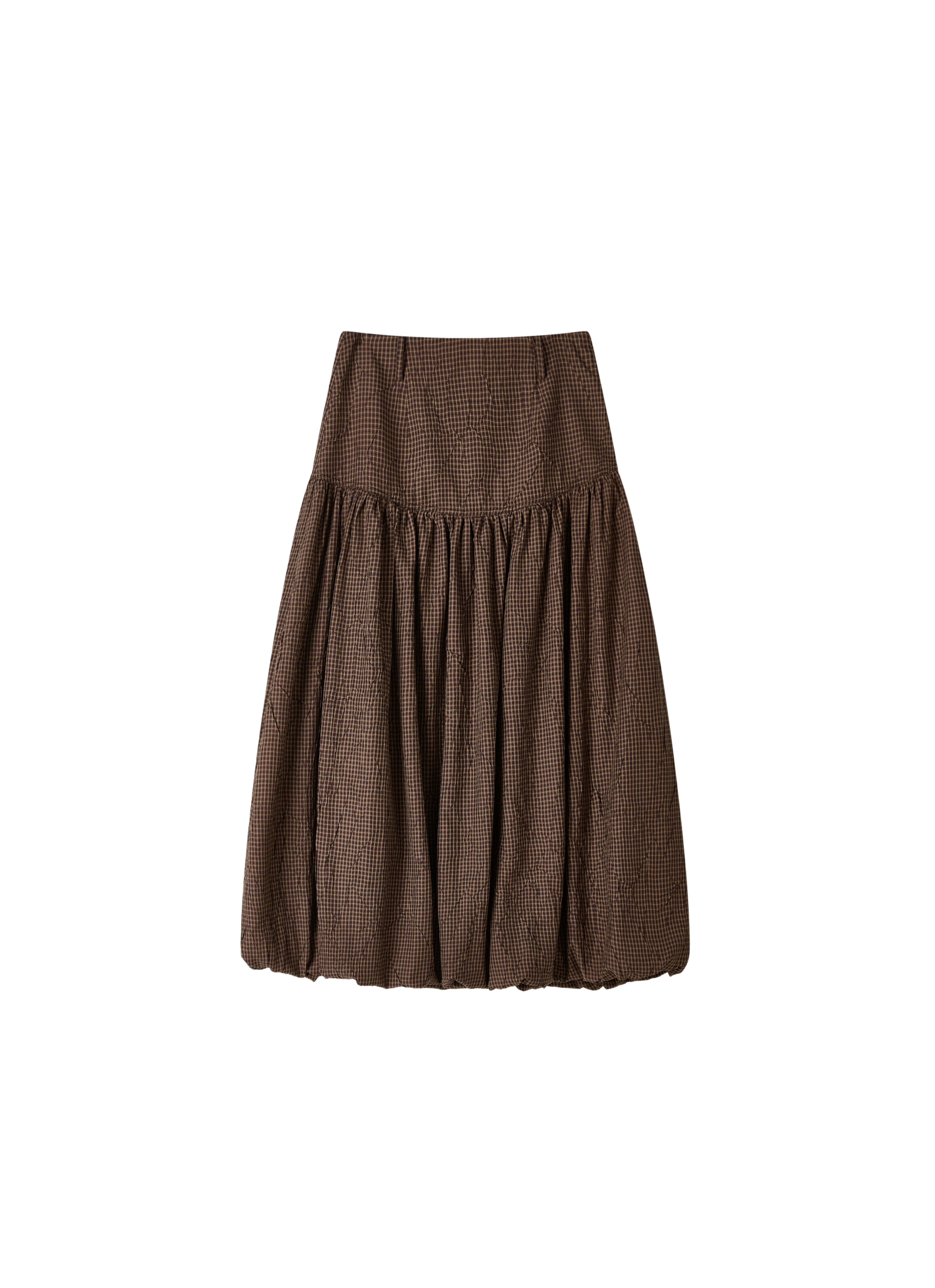 GRID CHECK BALLOON SKIRT