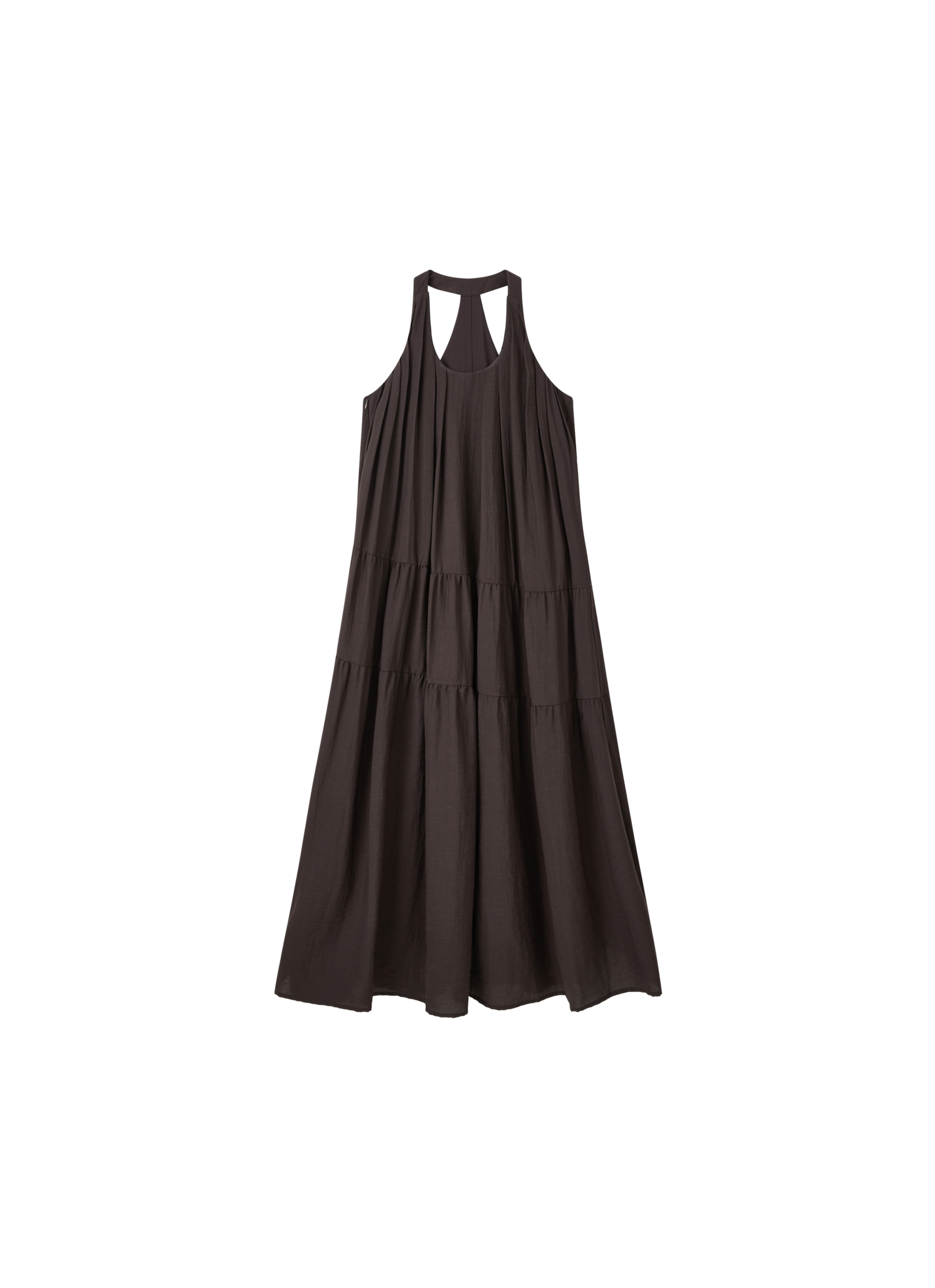 SOFT PLEAT HALTER DRESS