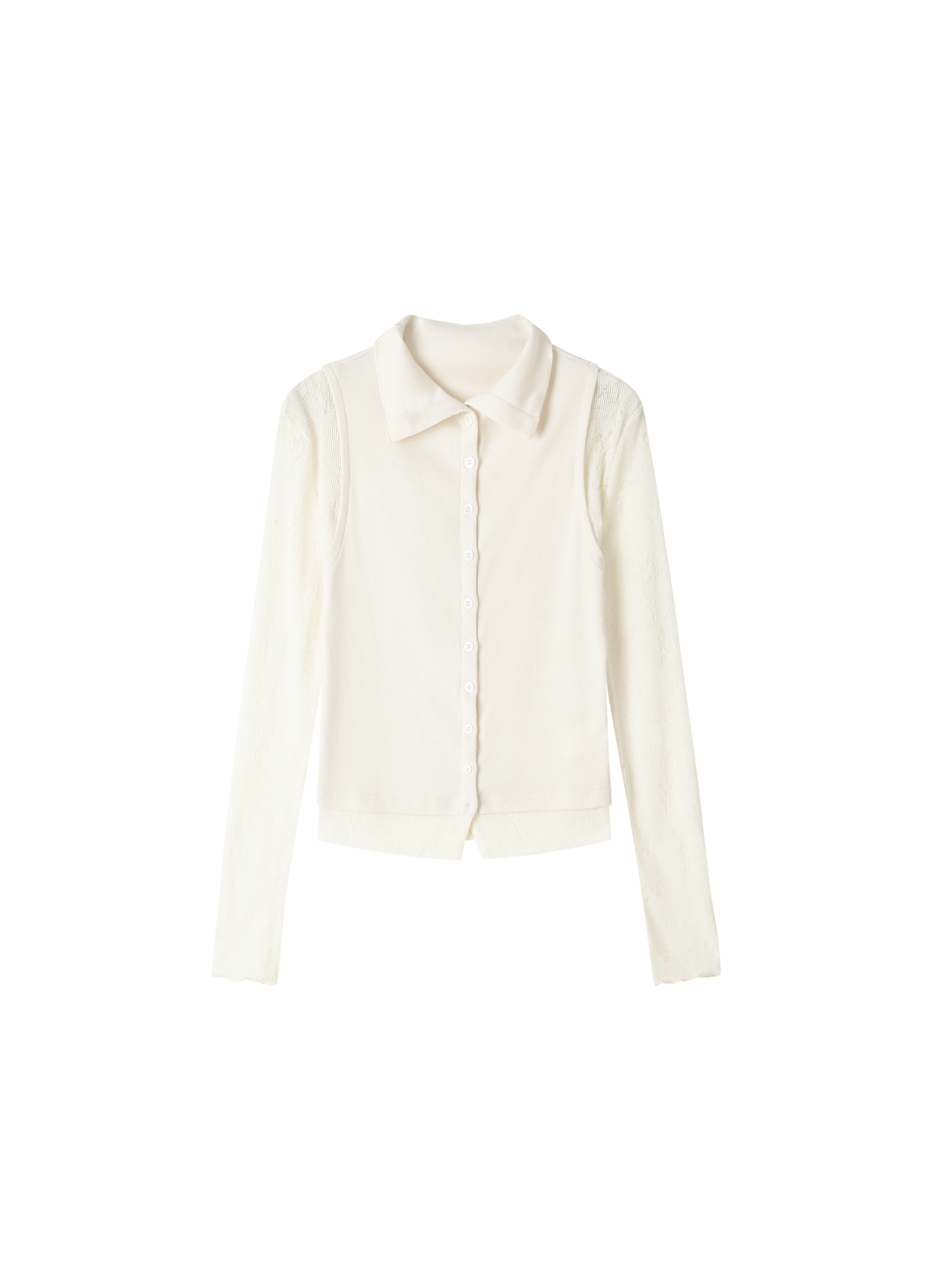 JACQUARD SLEEVE FIT TOP