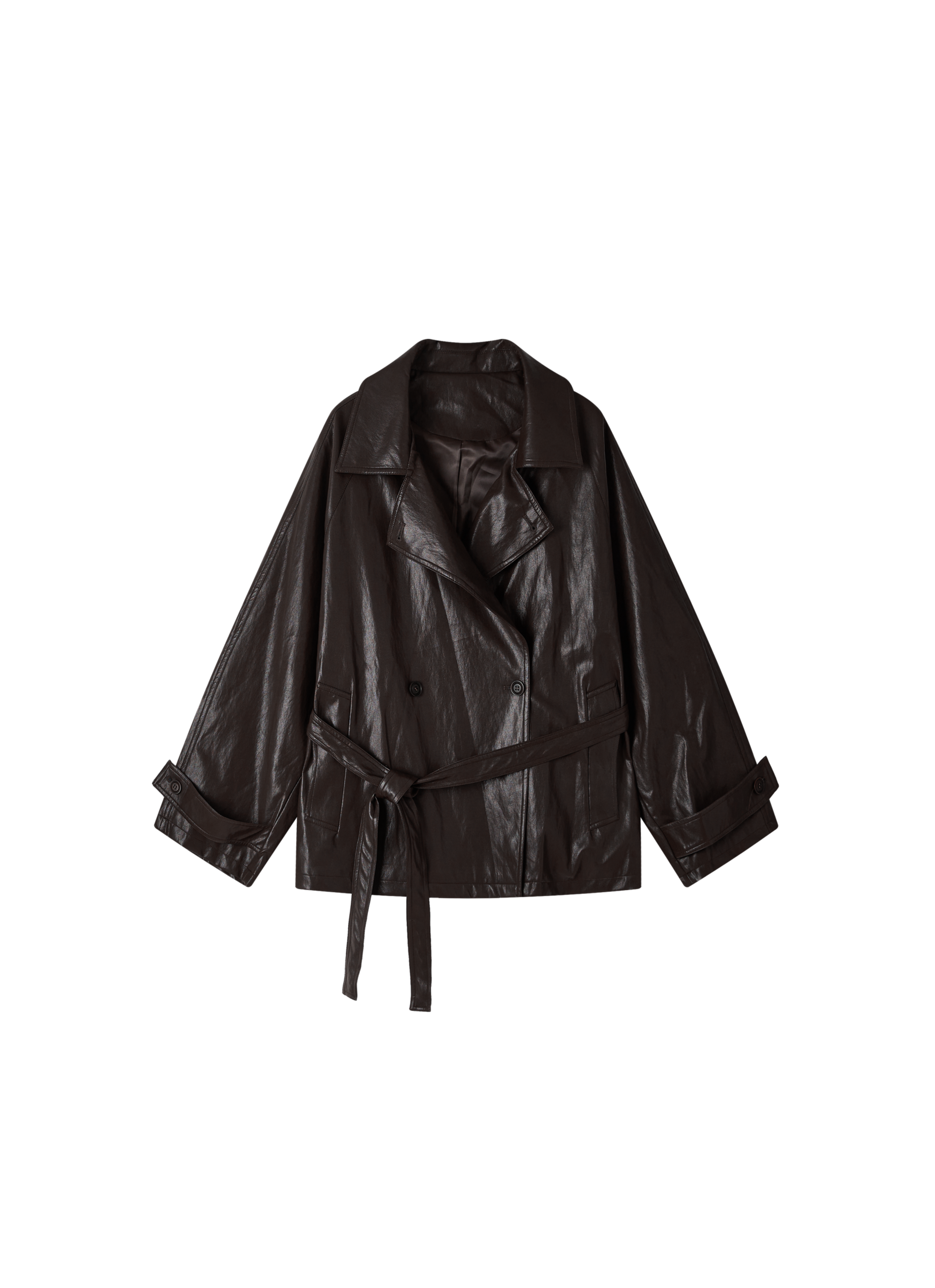 LEATHER TEXTURE CLASSIC TRENCH