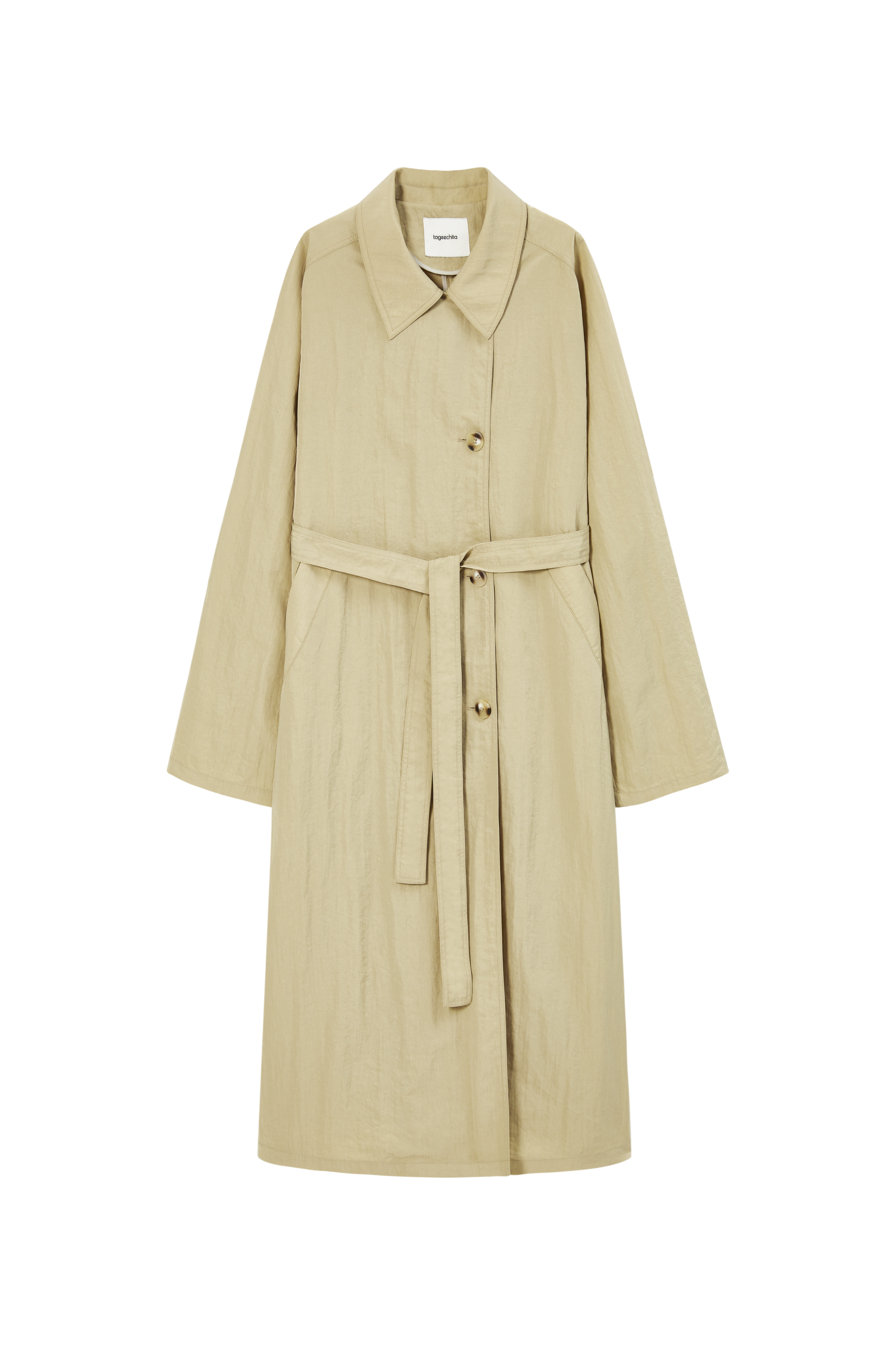 SMOOTH WRINKLE LONG TRENCH