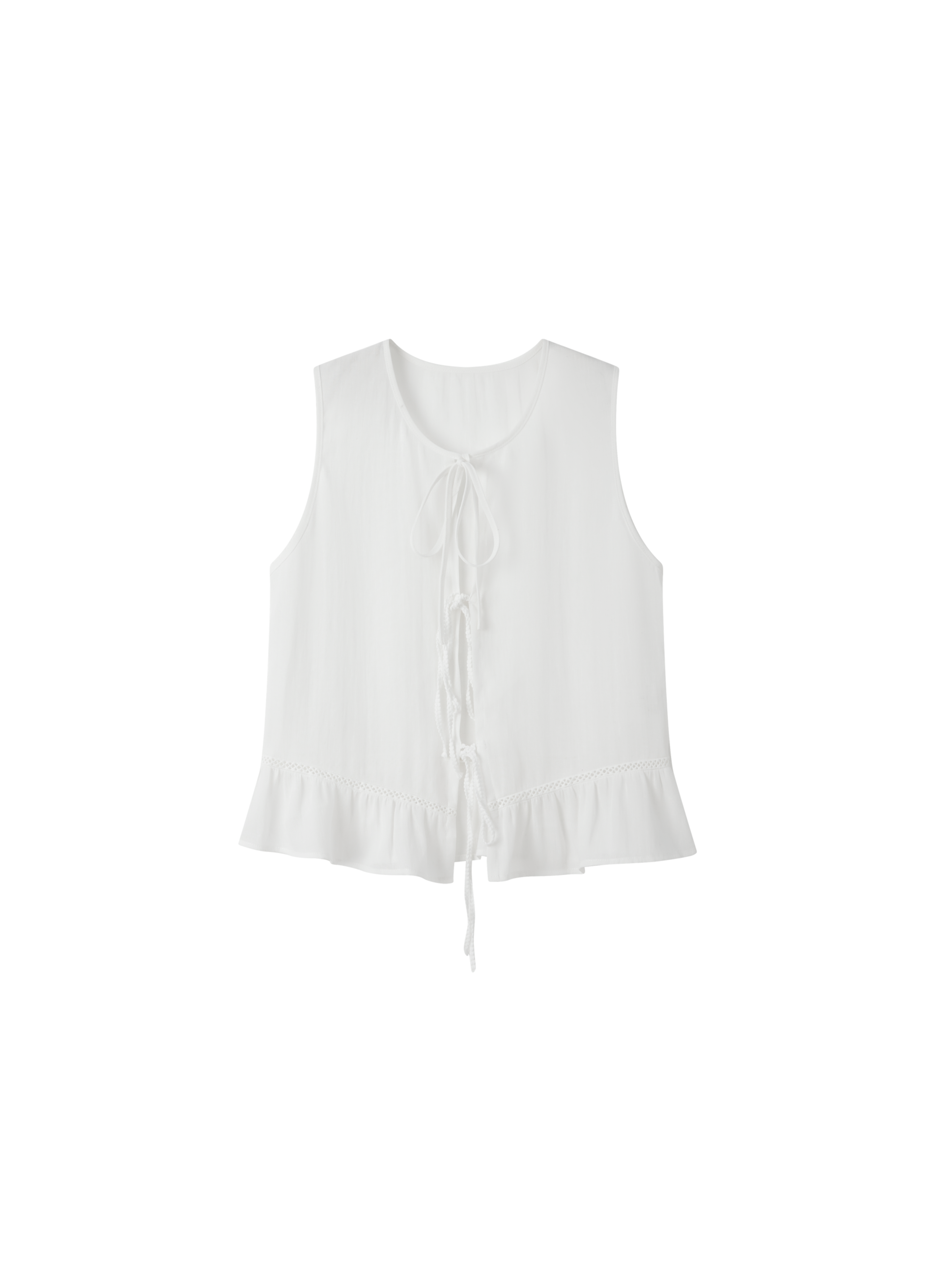 FRILL HEM TIE BLOUSE