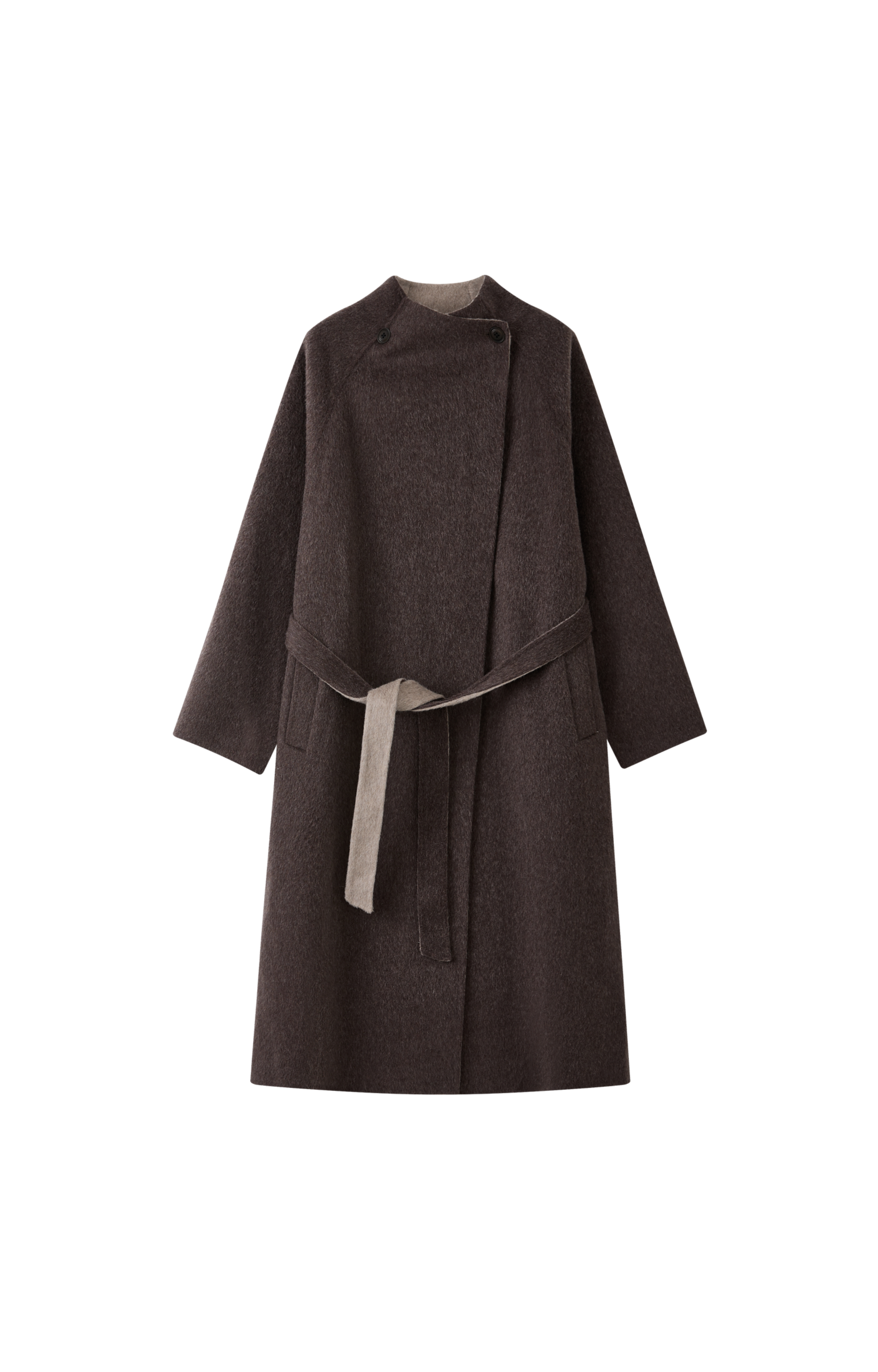 WRAP LAPEL WOOL COAT / ラップラペルウールコート