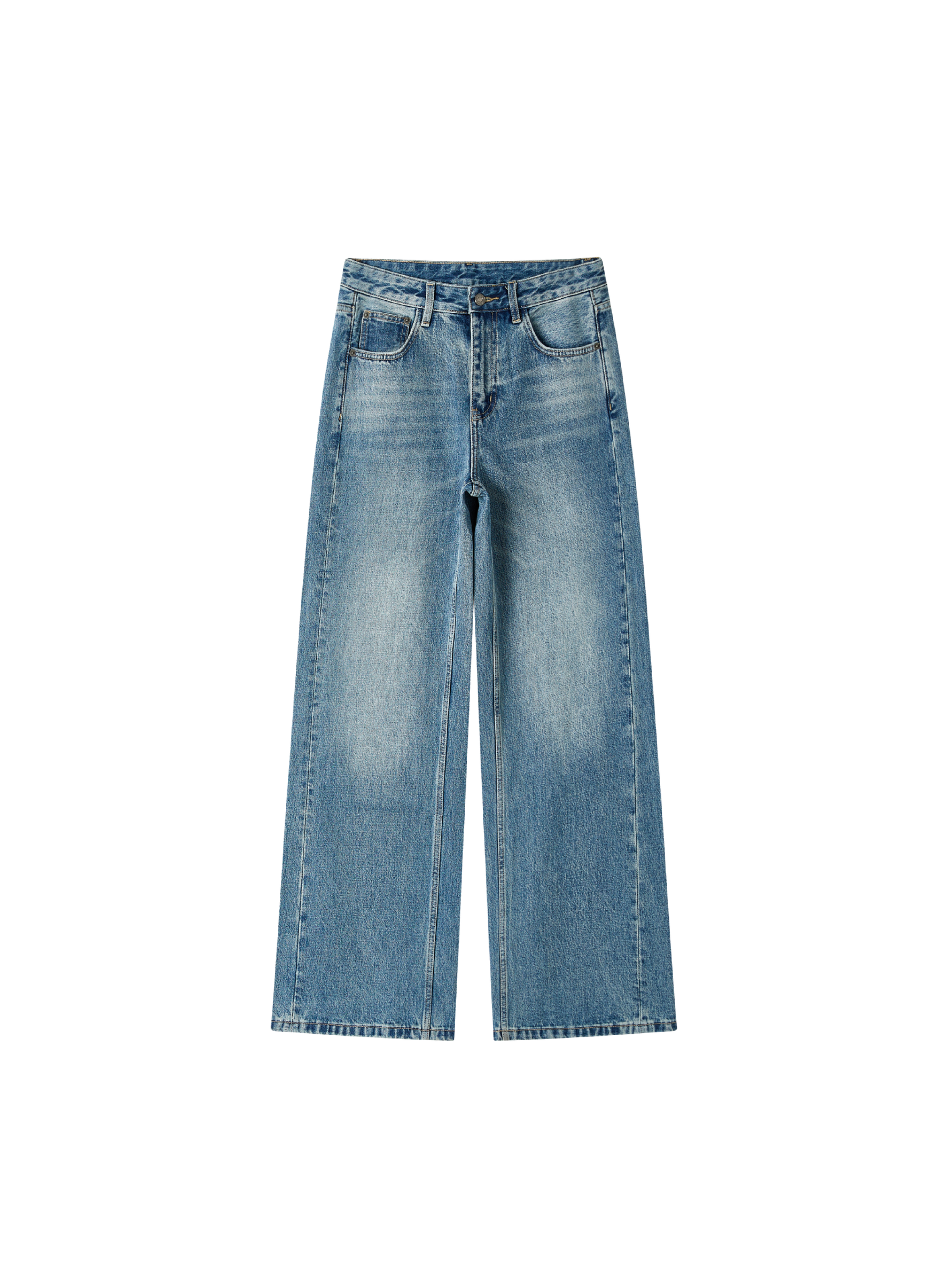 WASHED BLUE BASIC JEANS