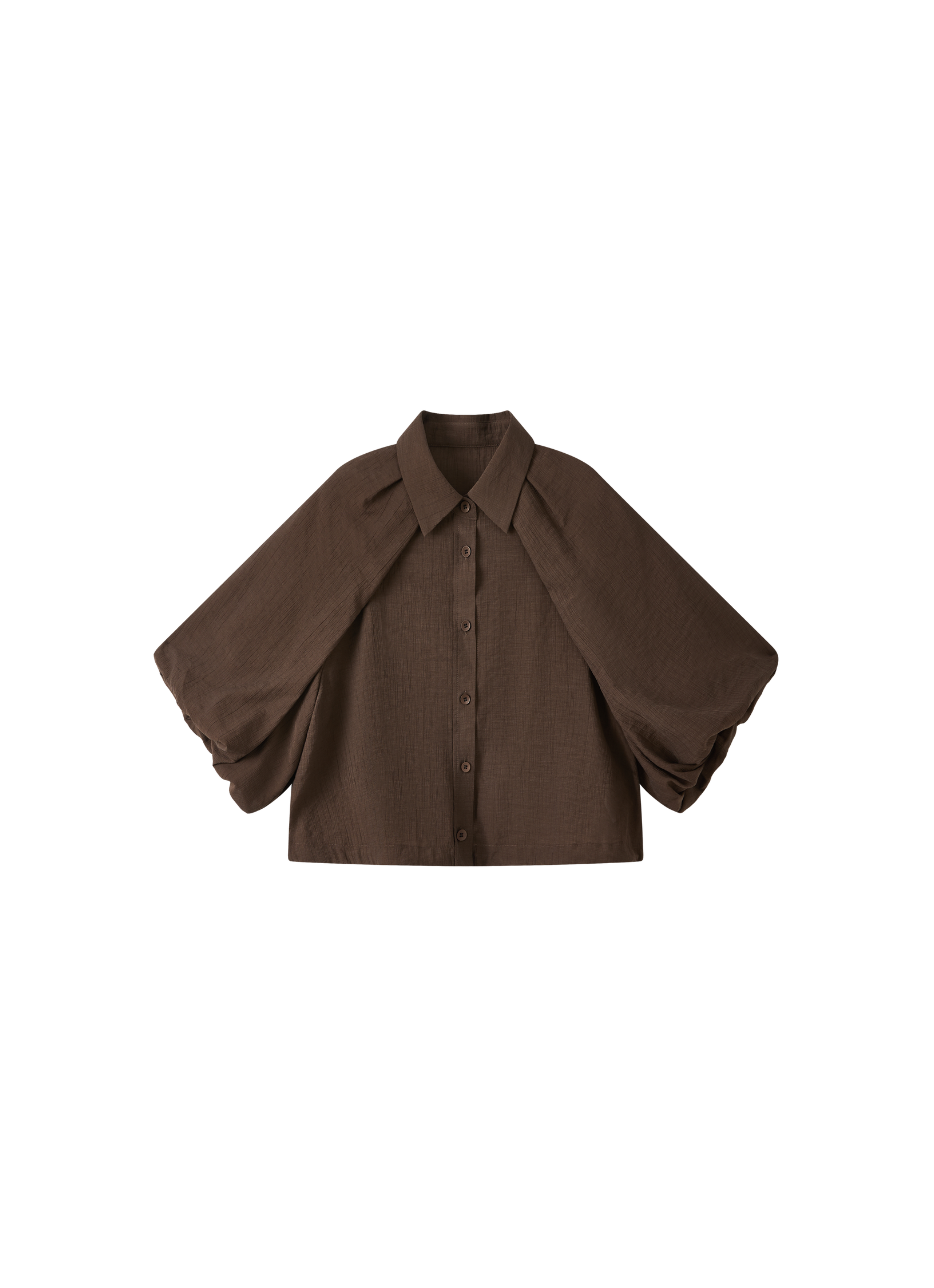 BALLOON SLEEVE DRAPE SHIRT