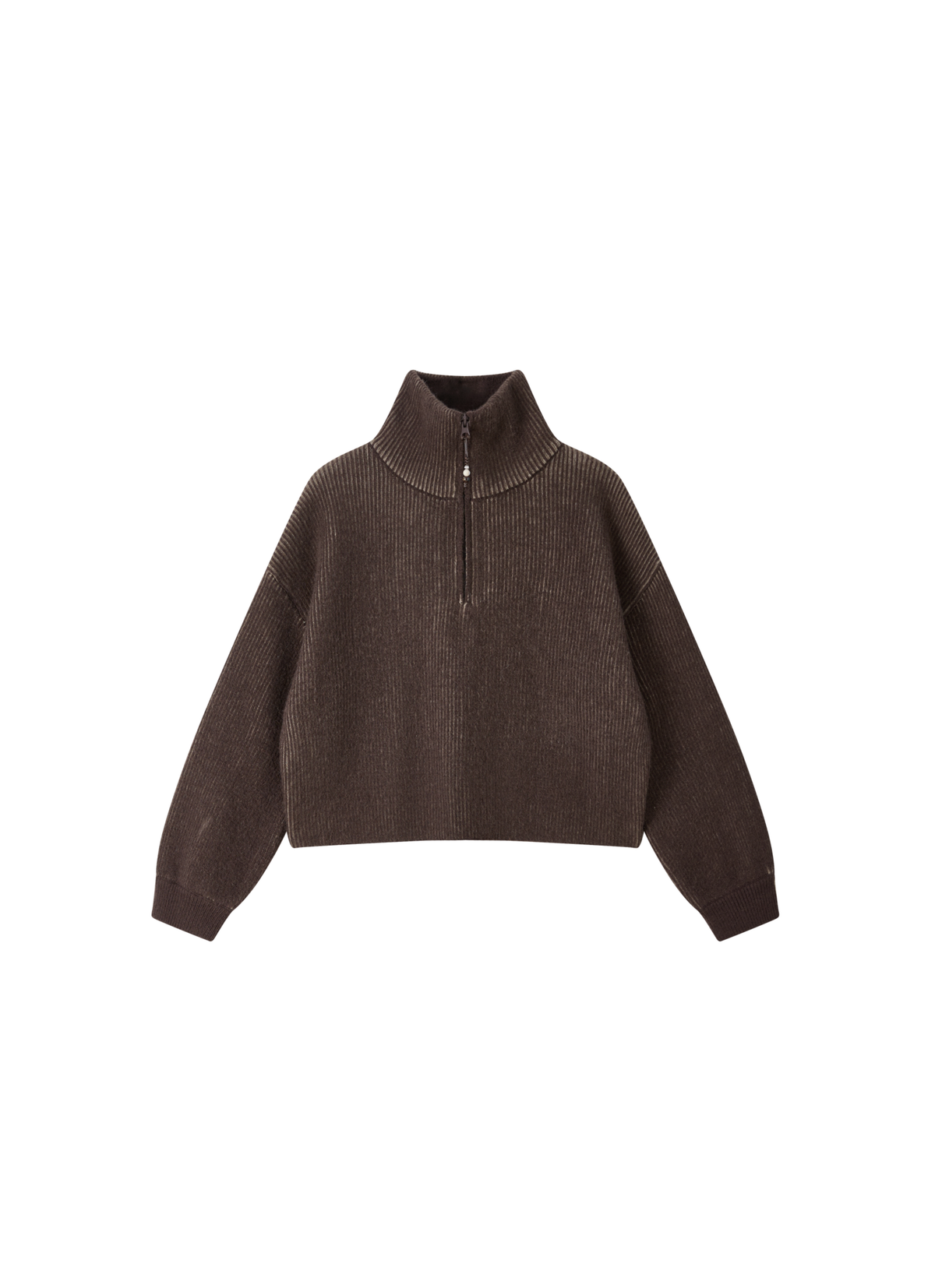 HALF ZIP SHORT SWEATER