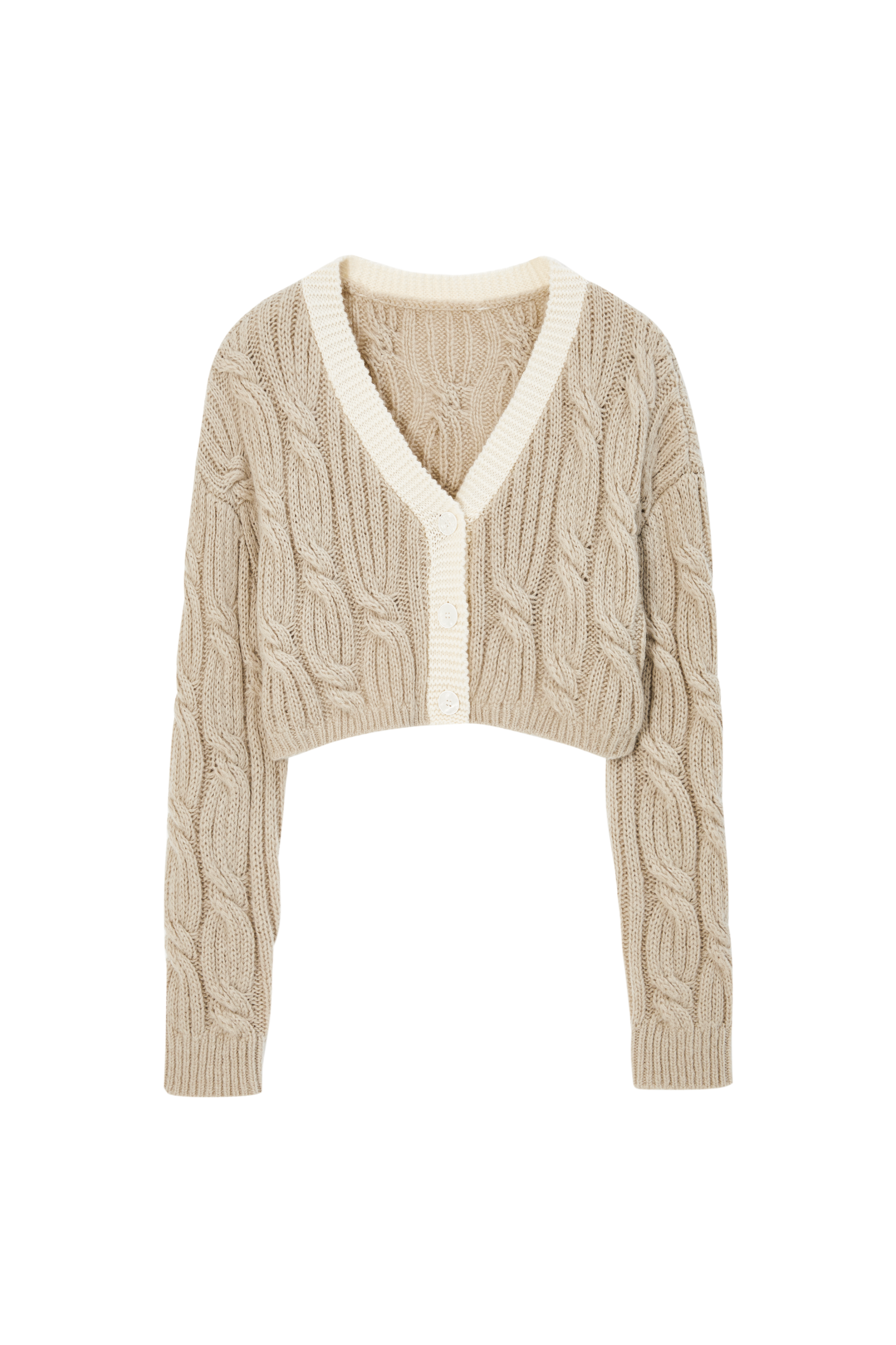 CABLE KNIT SHORT CARDIGAN