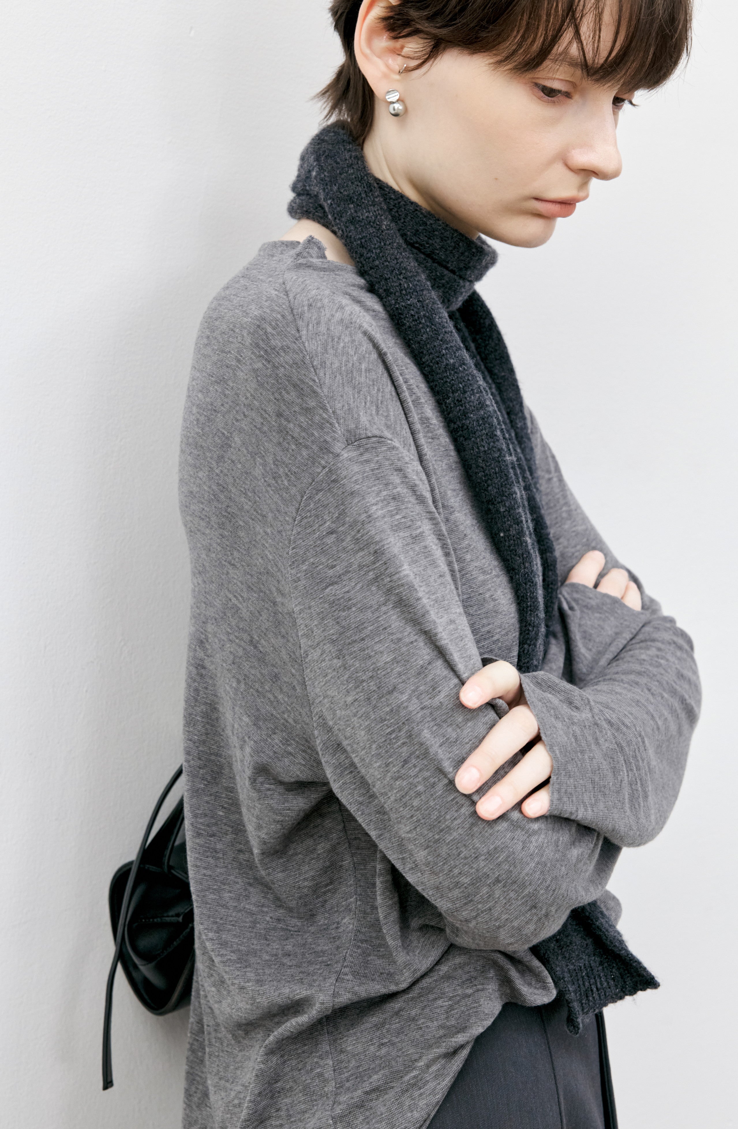 BOAT NECK DRAPE TOP / ボートネックドレープトップ