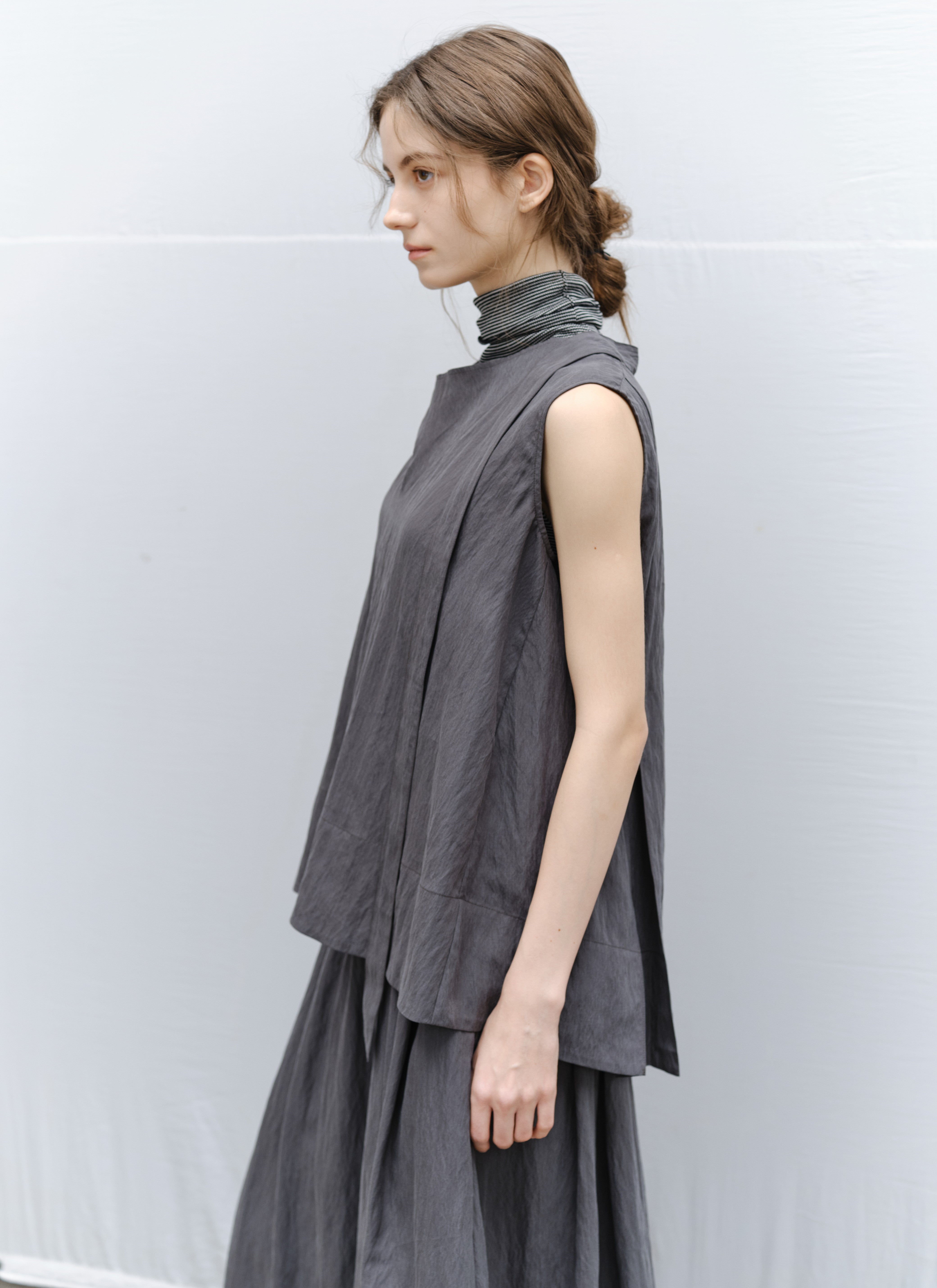 DRY CRINKLE SMOOTH BLOUSE / ドライクリンクルスムースブラウス