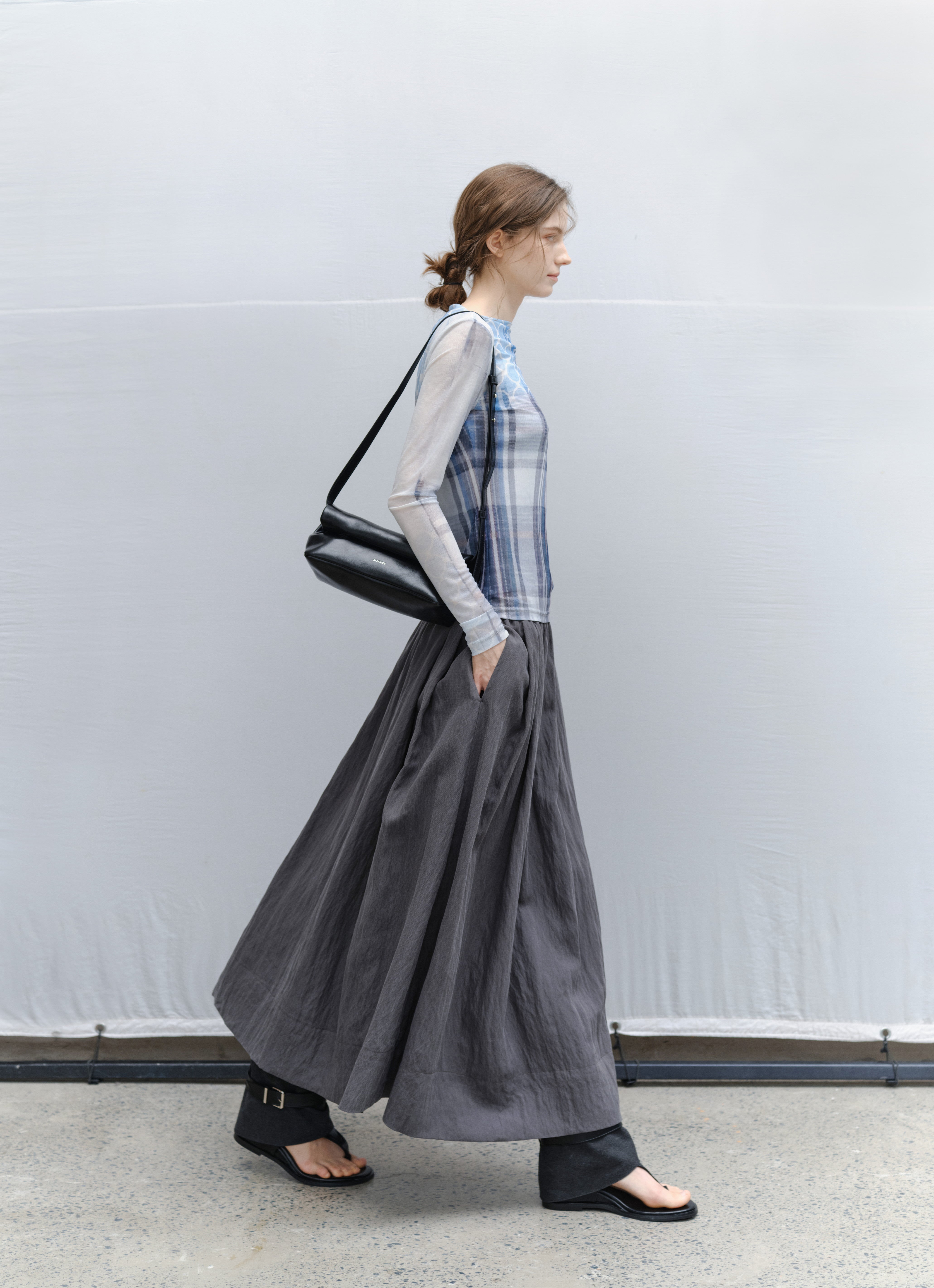 BLUE PLAID SHEER TOP / ブルーチェックシアートップ