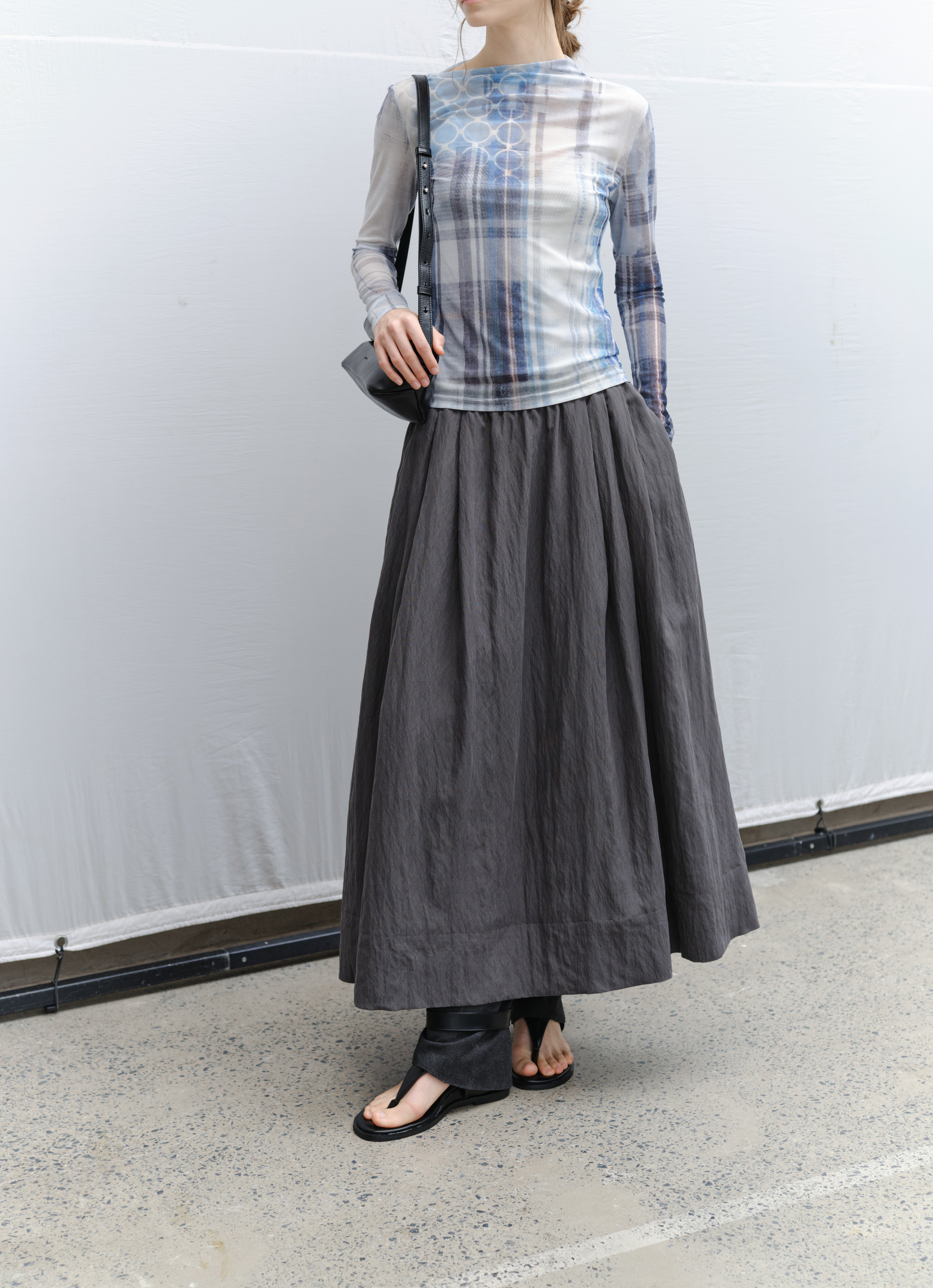 BLUE PLAID SHEER TOP / ブルーチェックシアートップ