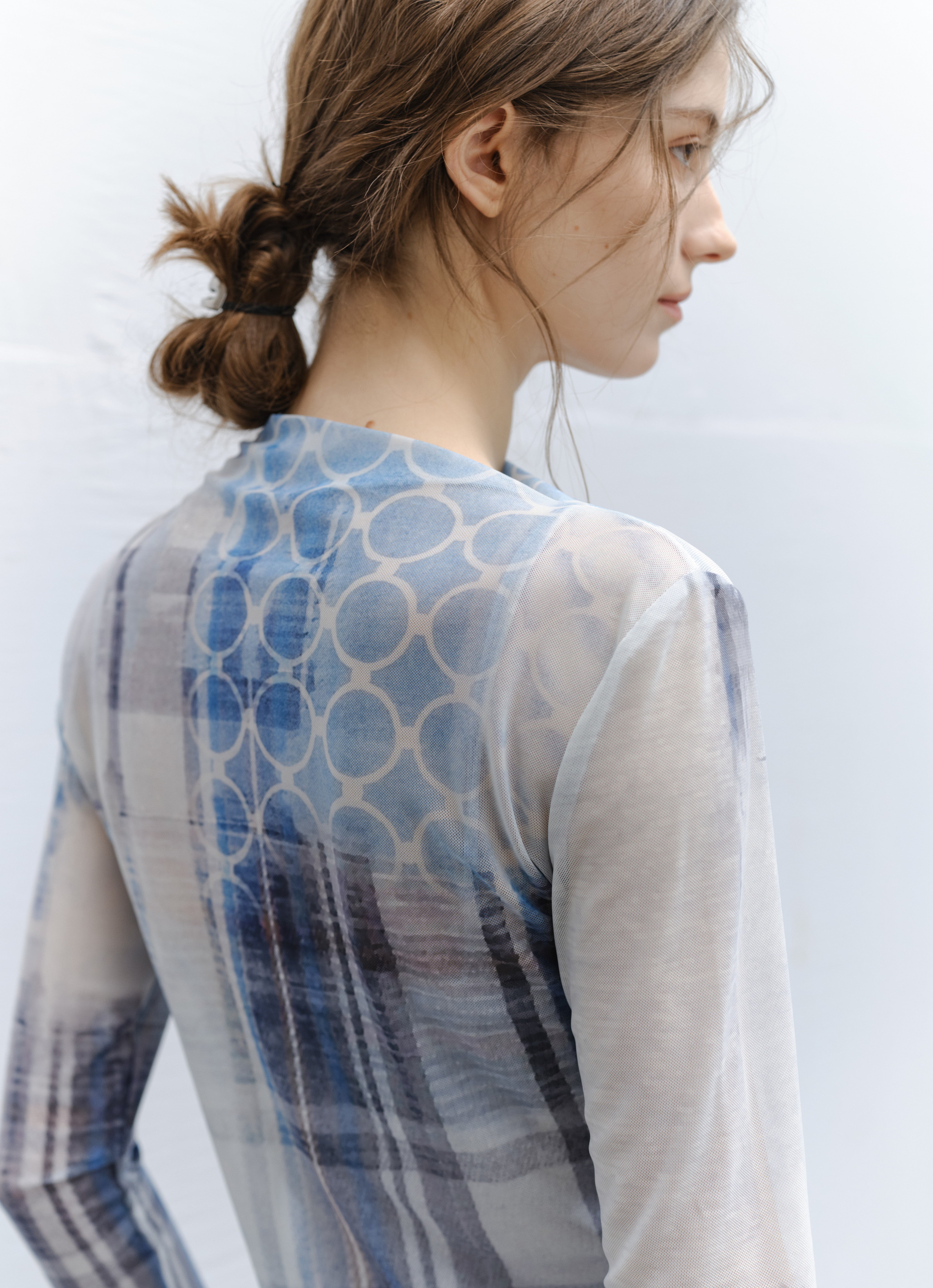 BLUE PLAID SHEER TOP / ブルーチェックシアートップ