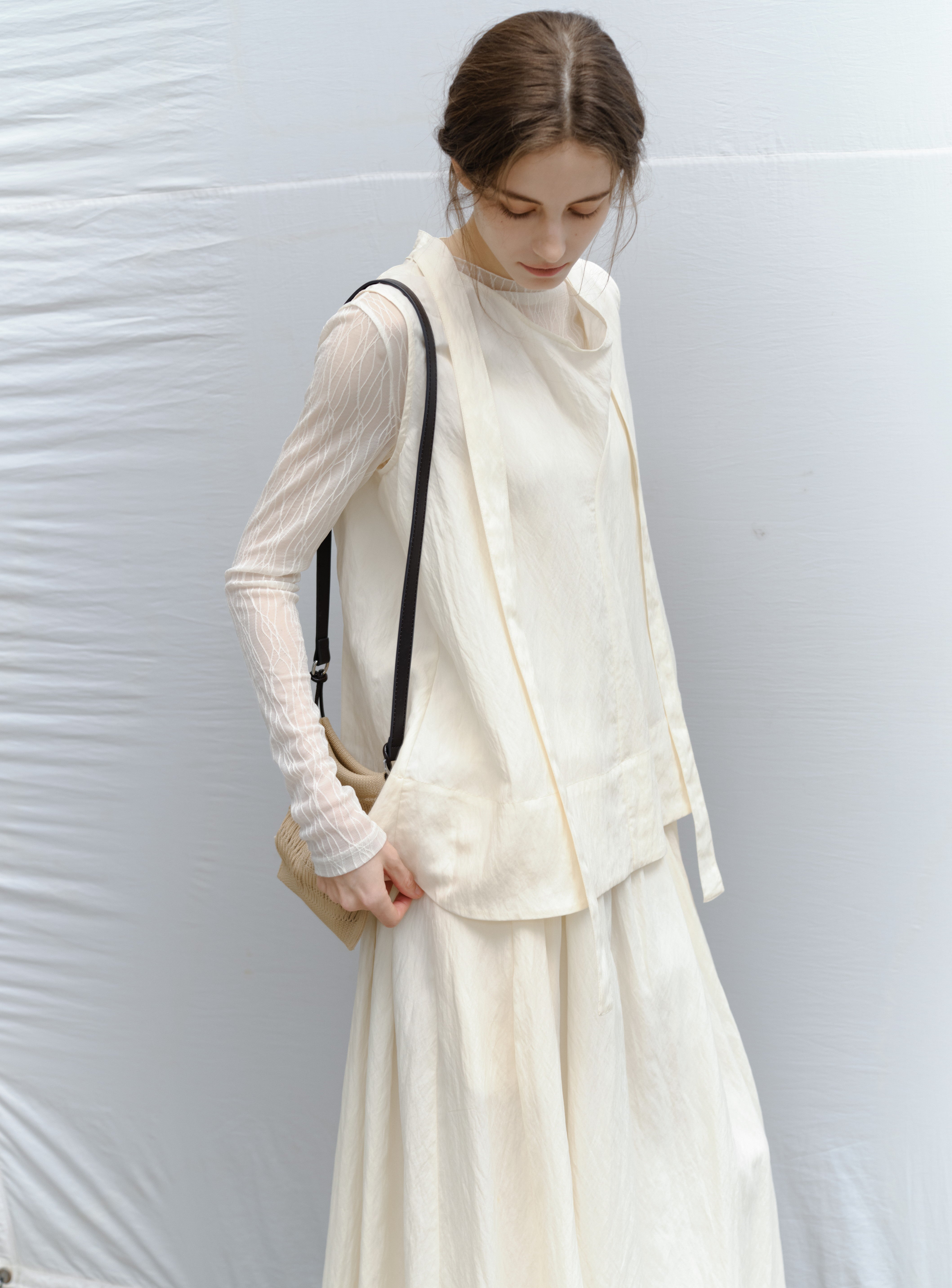 DRY CRINKLE SMOOTH BLOUSE / ドライクリンクルスムースブラウス