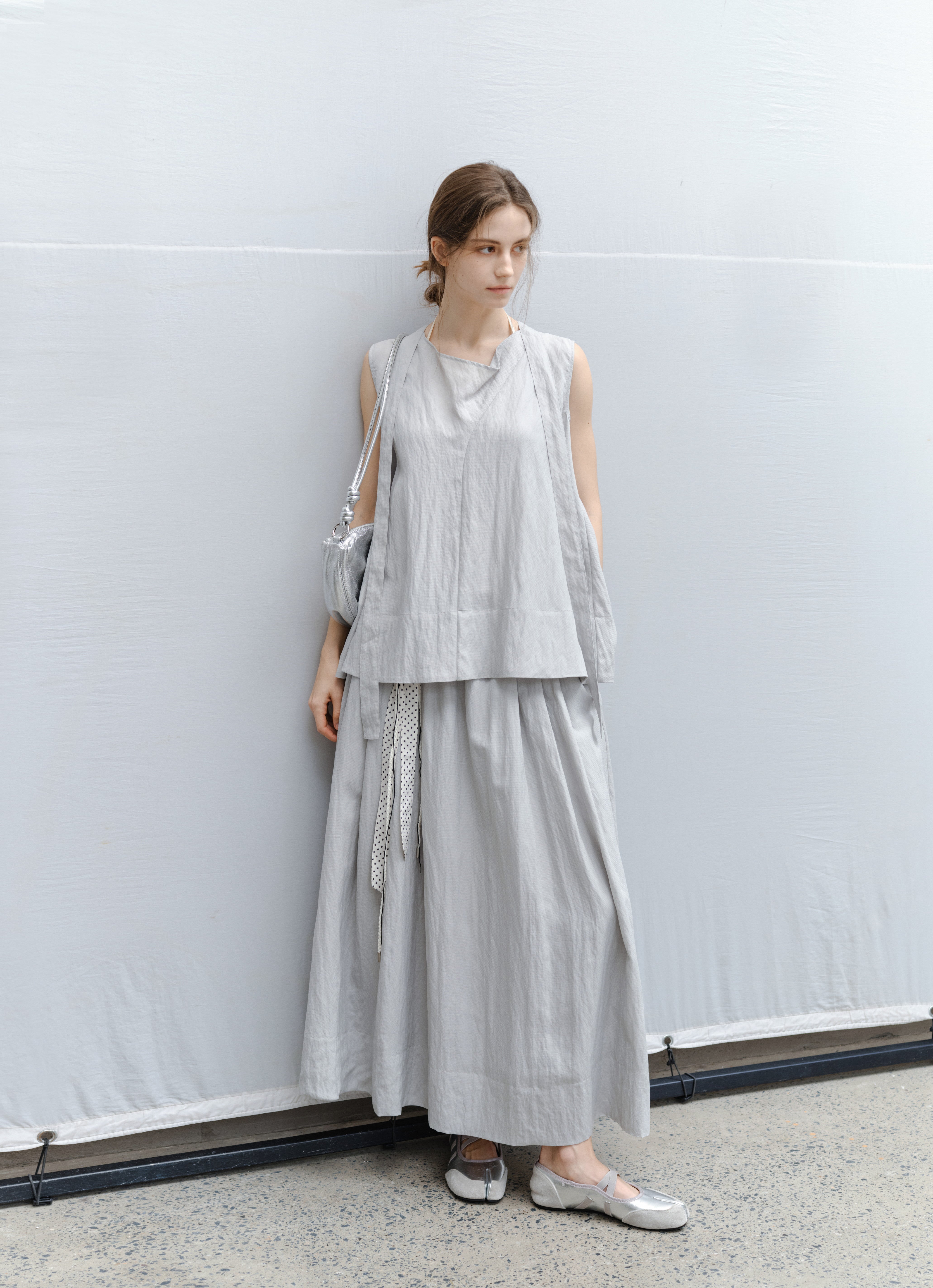 DRY CRINKLE SMOOTH BLOUSE / ドライクリンクルスムースブラウス