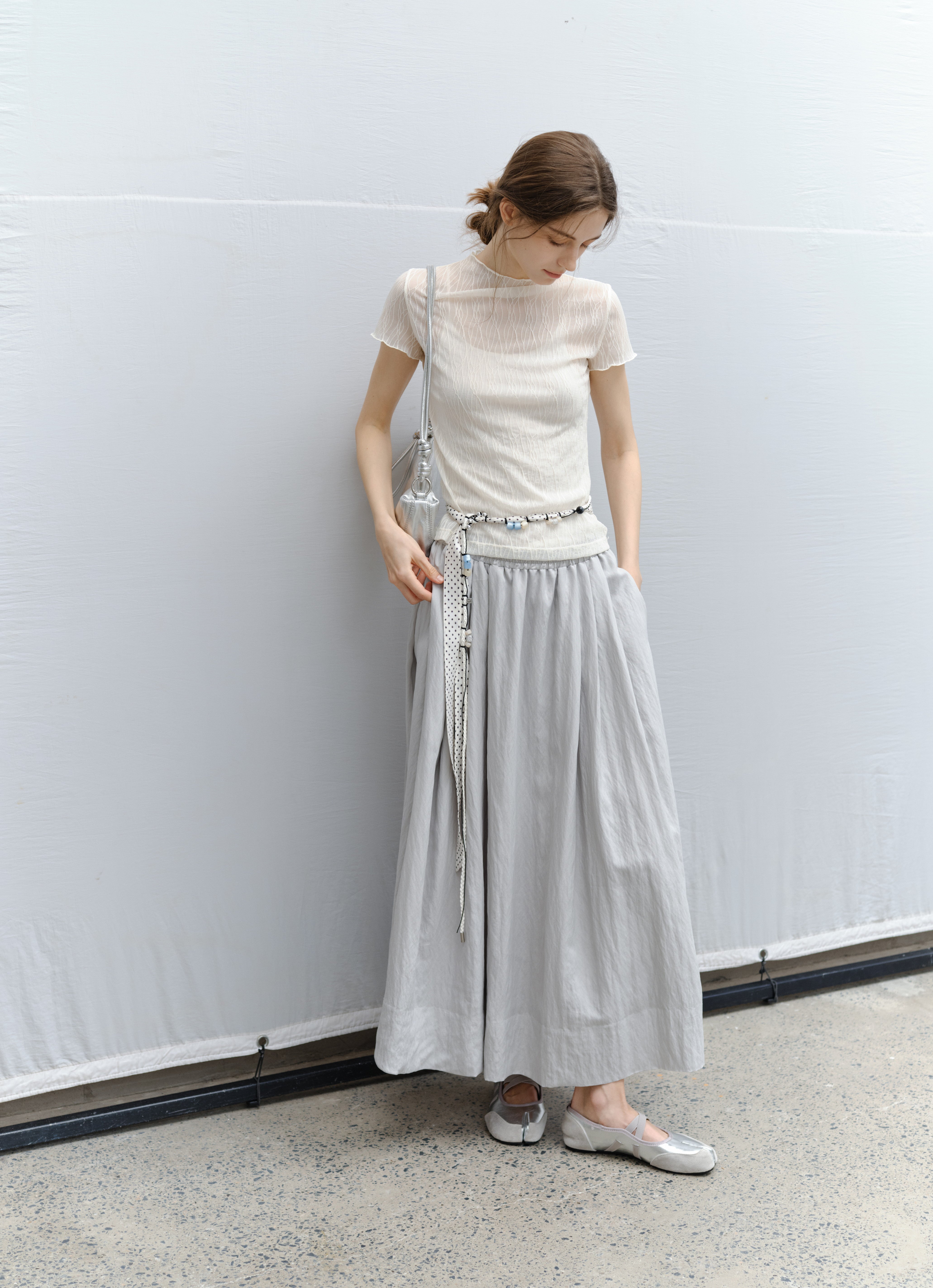 WAVE JACQUARD SHEER TEE / ウェーブジャカードシアーティー