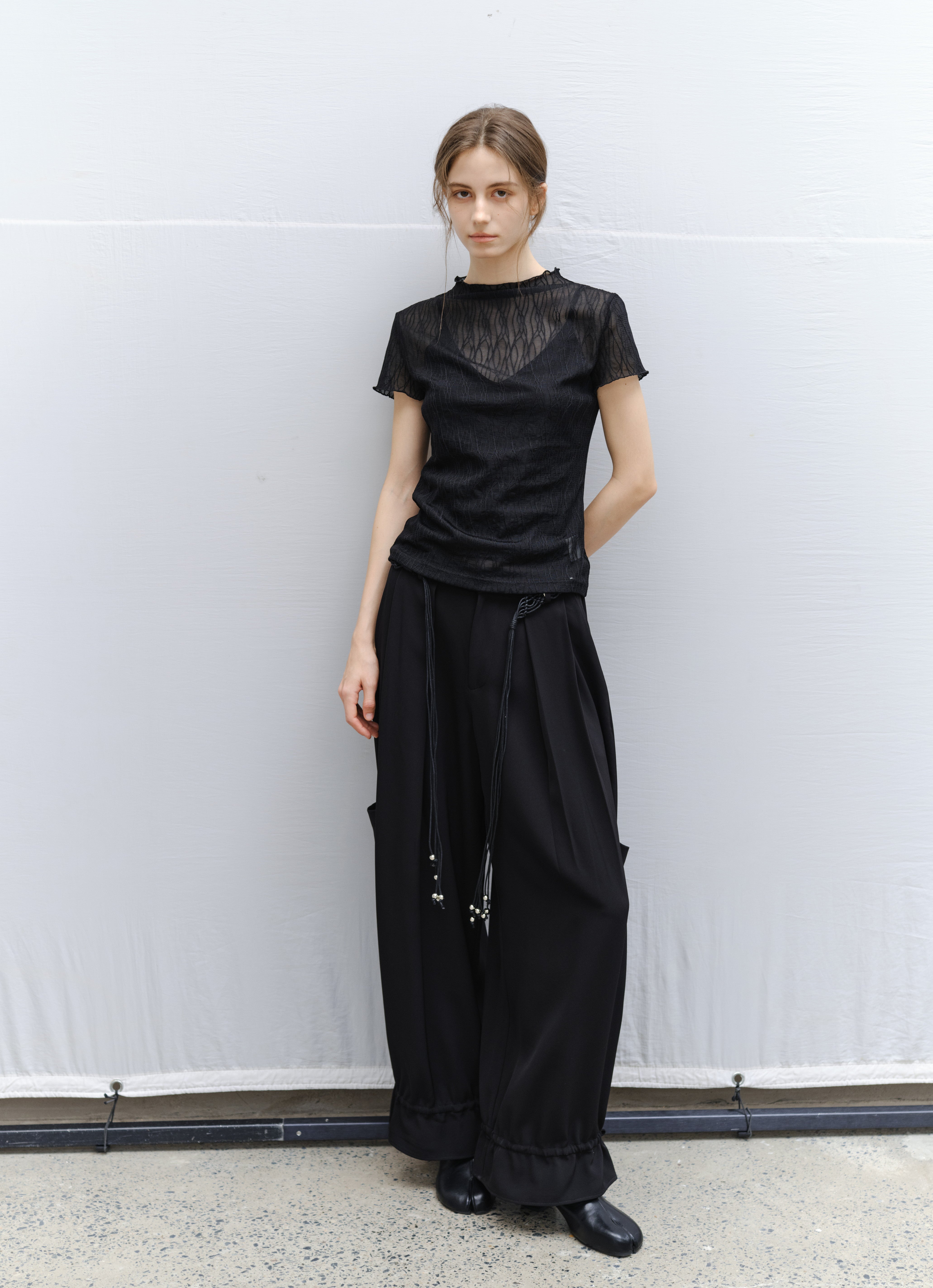 WAVE JACQUARD SHEER TEE / ウェーブジャカードシアーティー