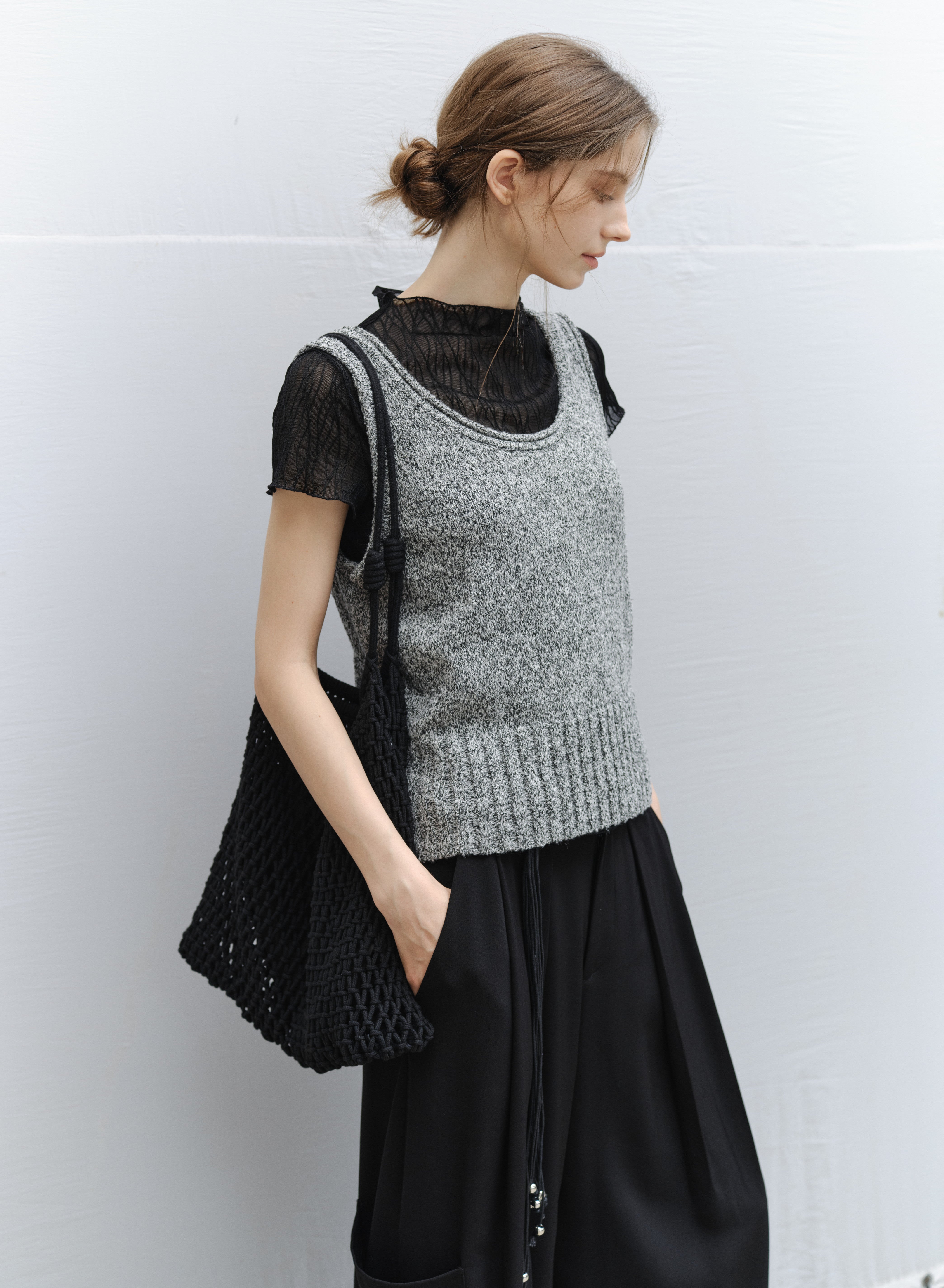 ROLL HEM KNIT VEST / ロールヘムニットベスト